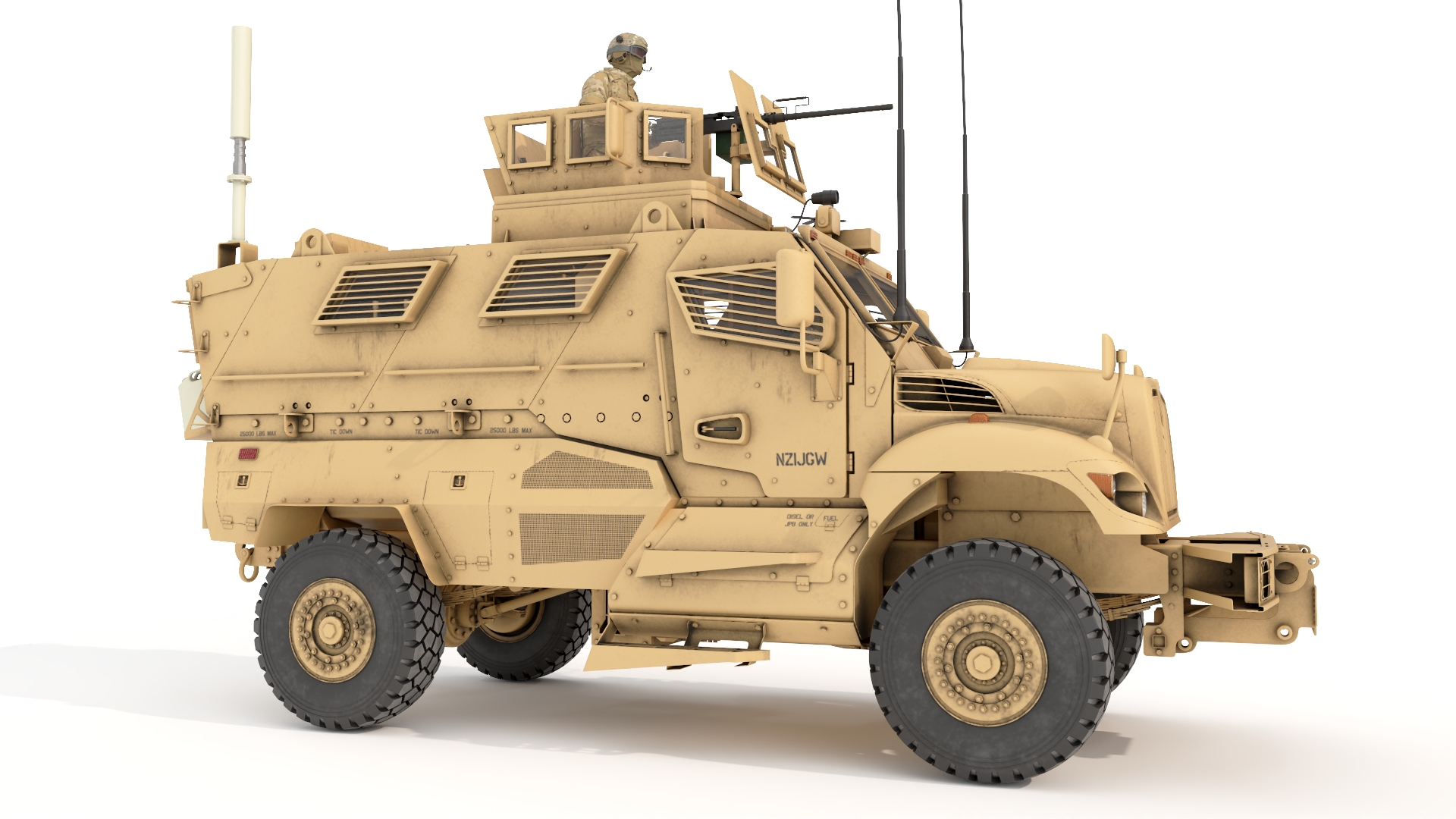 Armored Fighting Vehicle Sandy with Soldiers 3D model