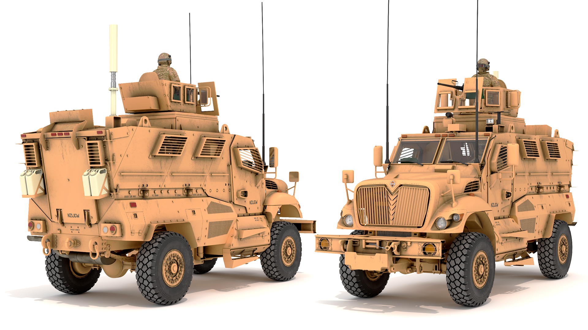 Armored Fighting Vehicle Sandy with Soldiers 3D model