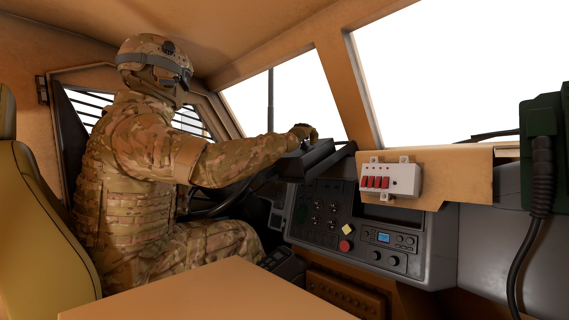 Armored Fighting Vehicle Sandy with Soldiers 3D model