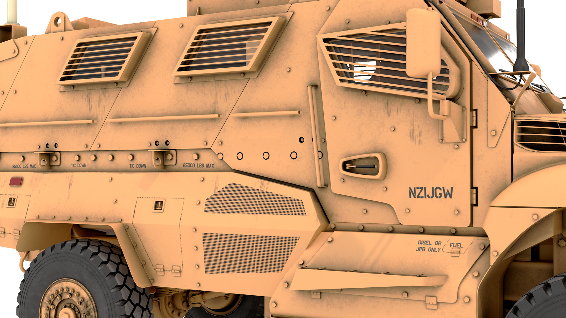 Armored Fighting Vehicle Sandy with Soldiers 3D model