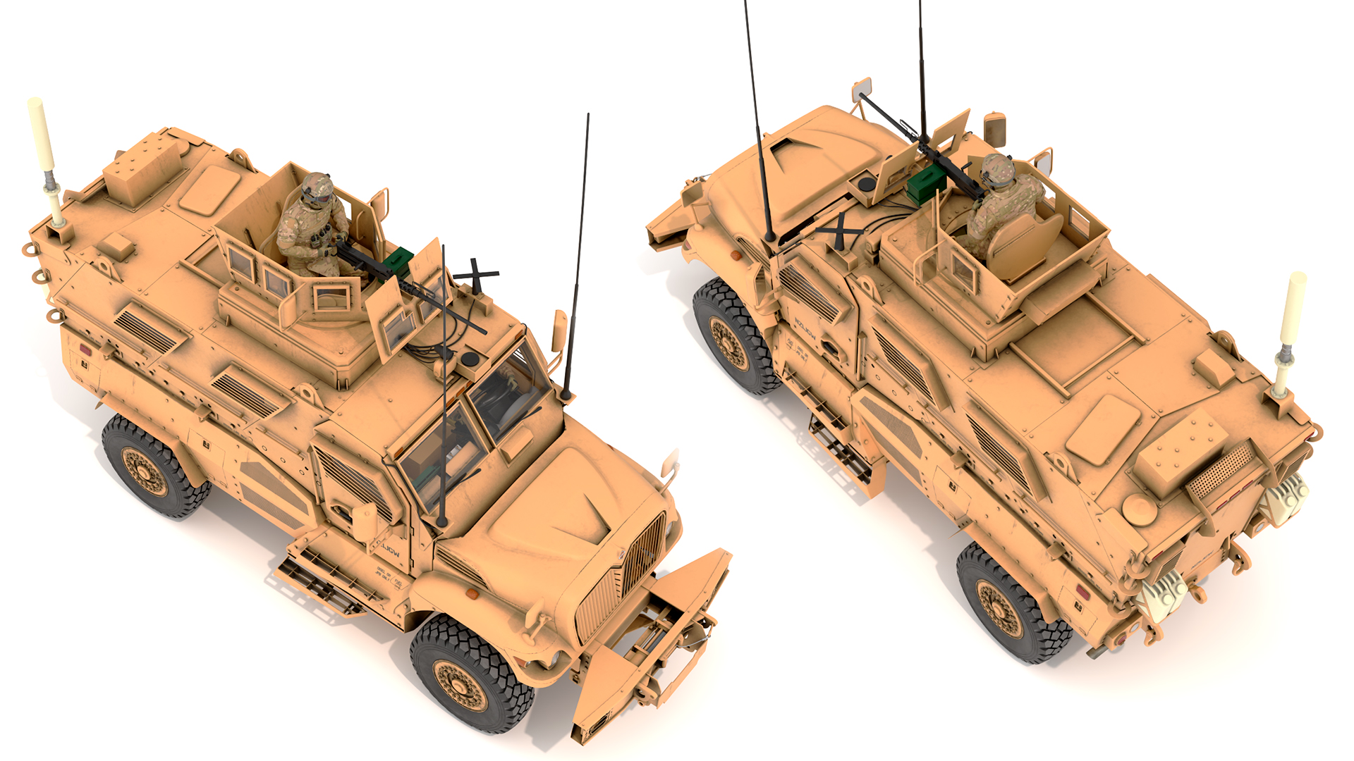 Armored Fighting Vehicle Sandy with Soldiers 3D model