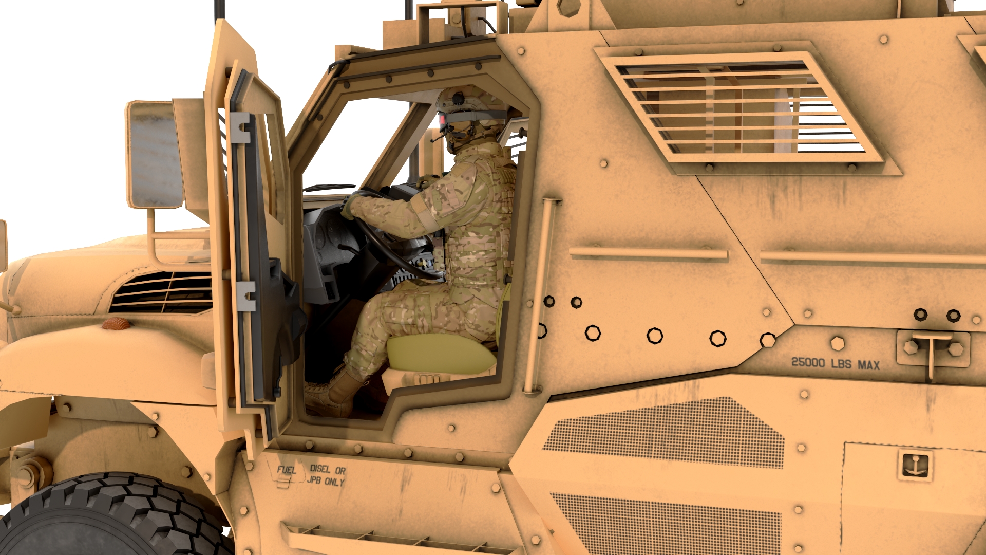 Armored Fighting Vehicle Sandy with Soldiers 3D model