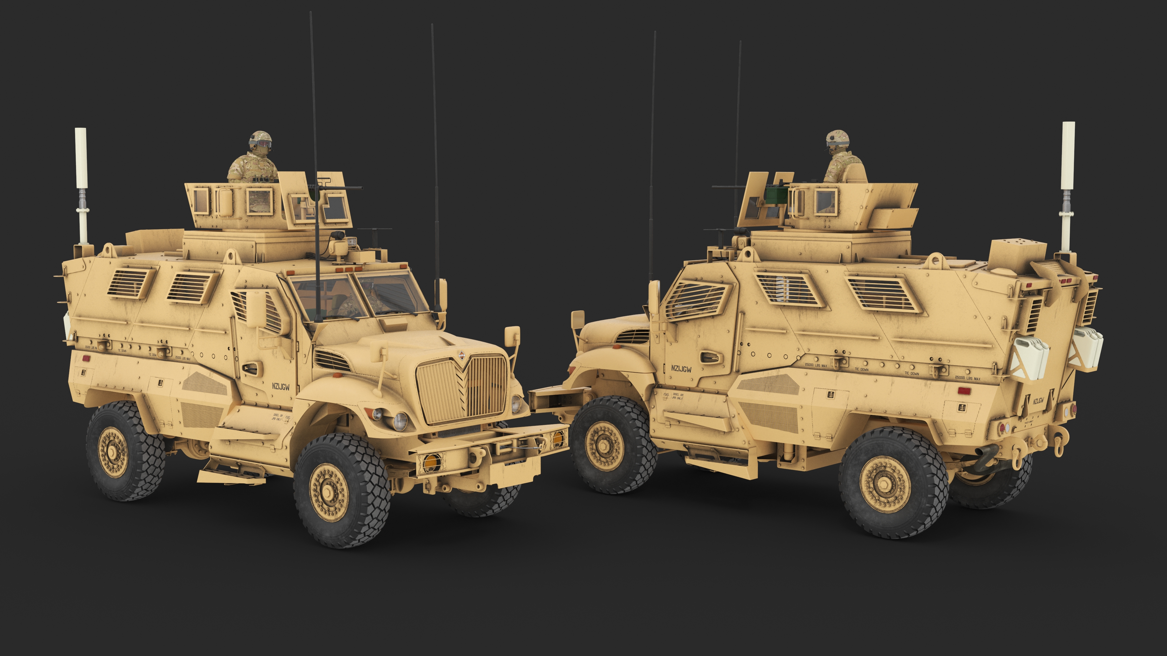 Armored Fighting Vehicle Sandy with Soldiers 3D model