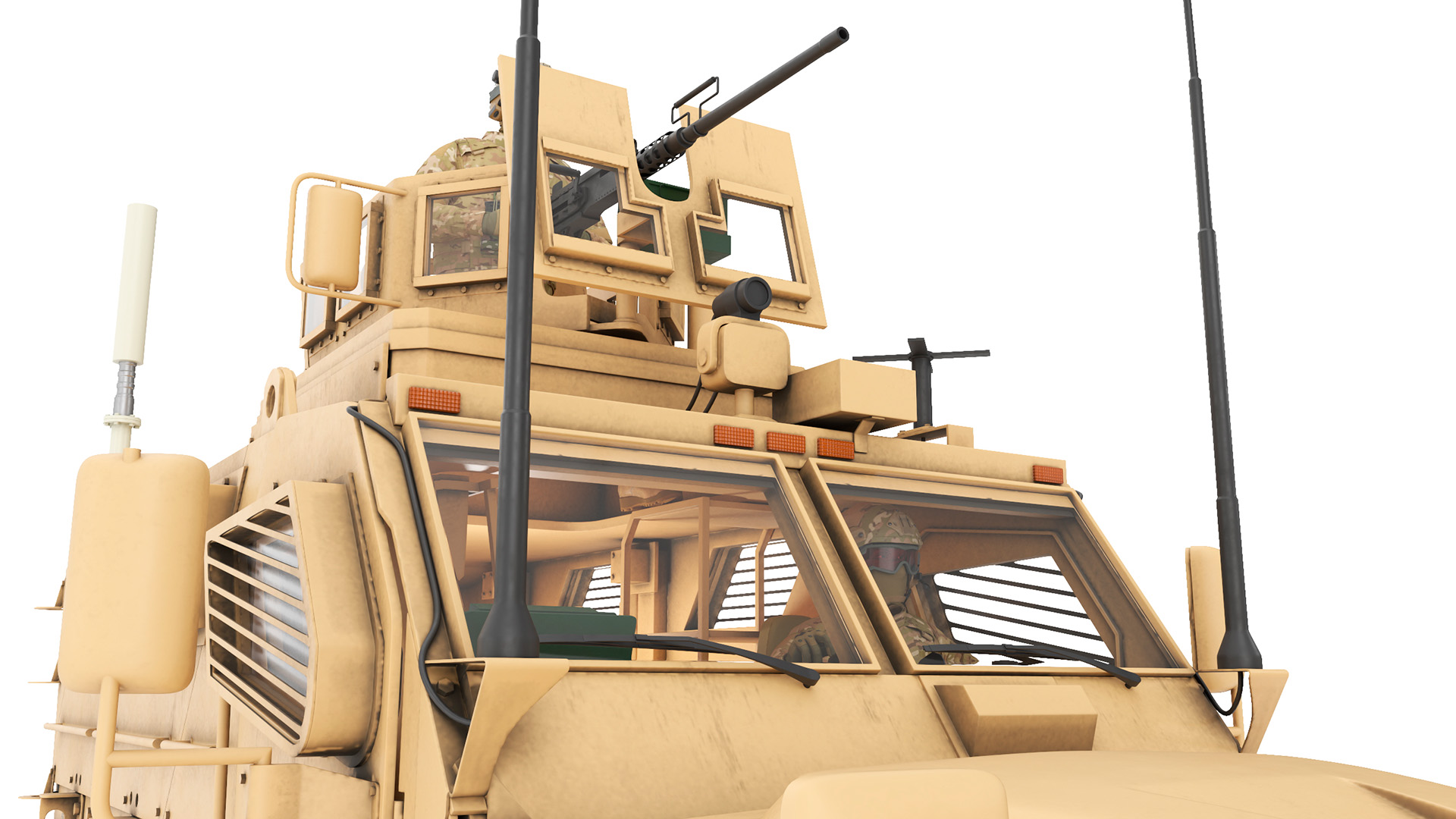 Armored Fighting Vehicle Sandy with Soldiers 3D model