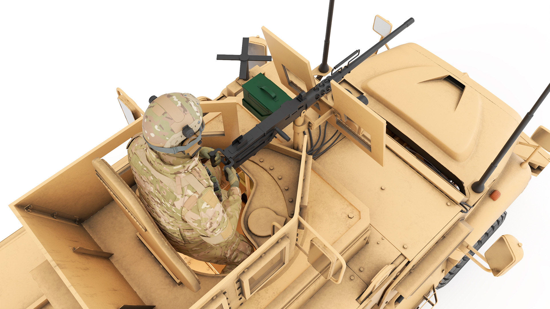 Armored Fighting Vehicle Sandy with Soldiers 3D model