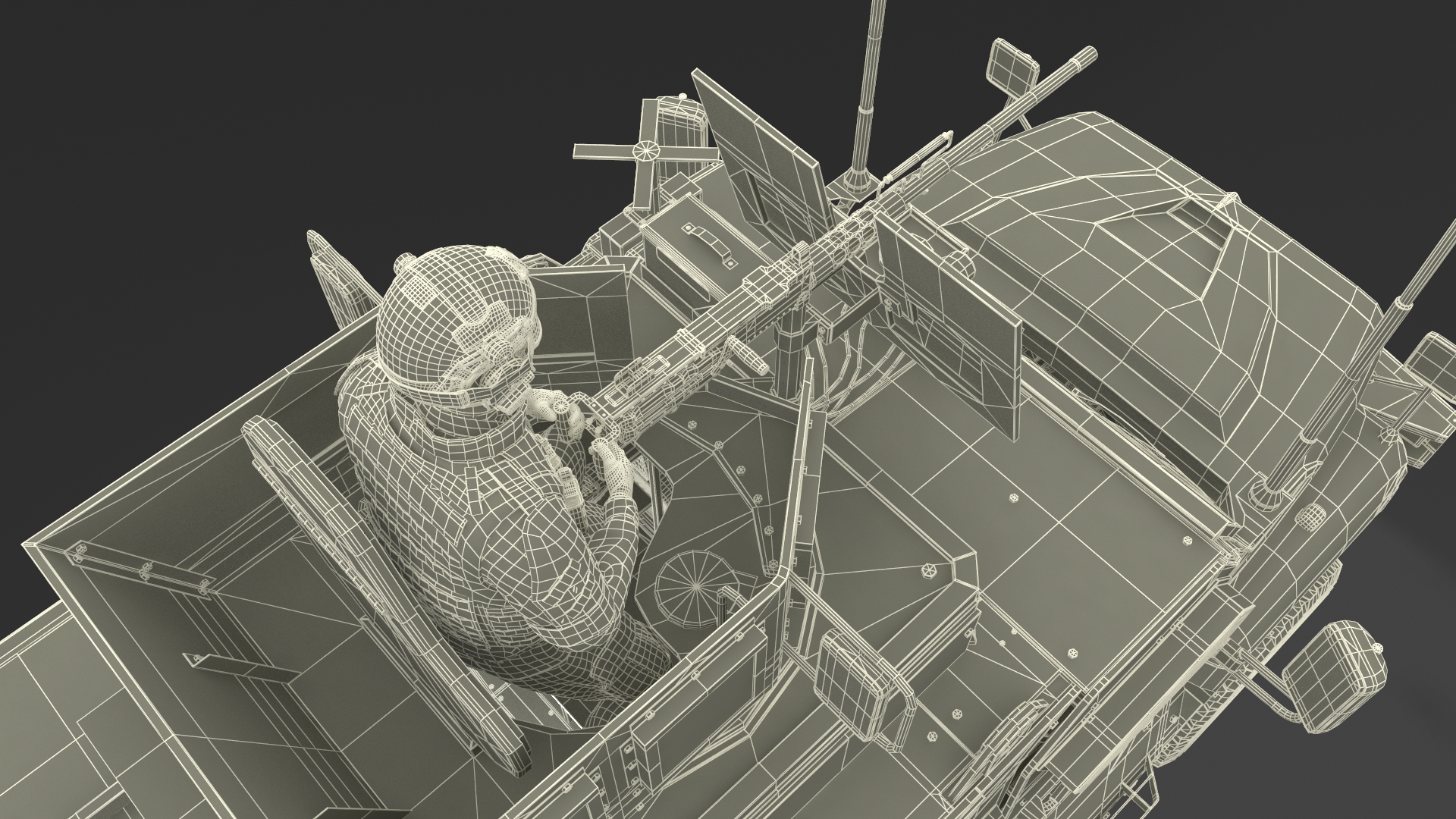 Armored Fighting Vehicle Sandy with Soldiers 3D model