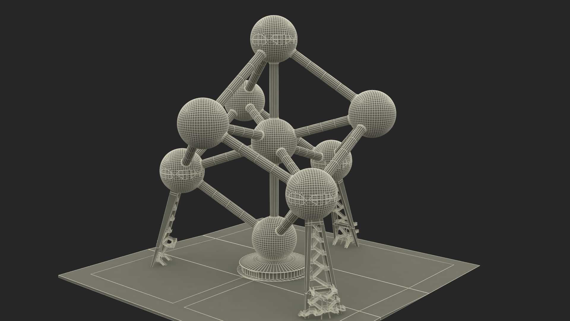 3D Atomium Building in Brussels model