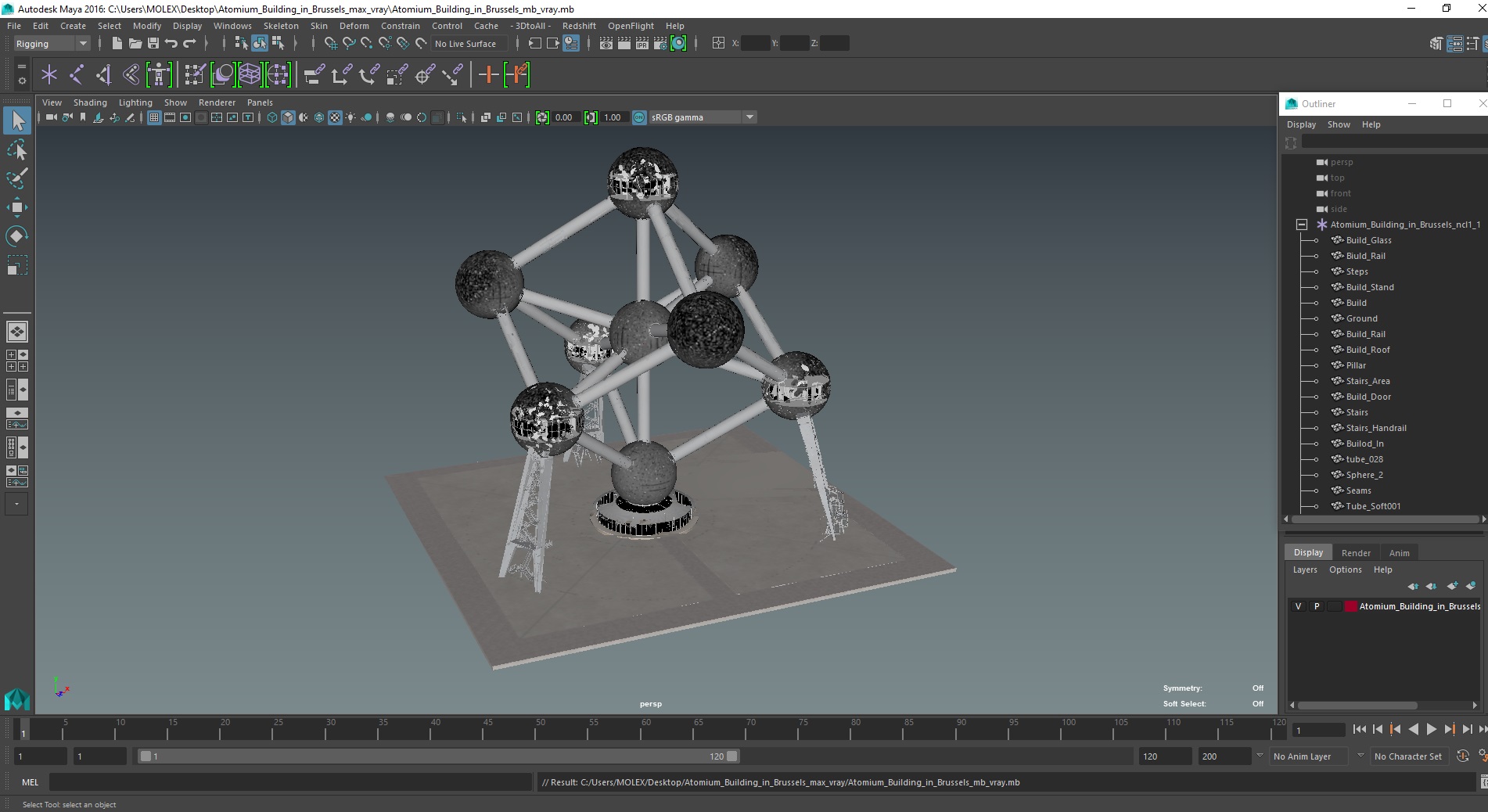 3D Atomium Building in Brussels model