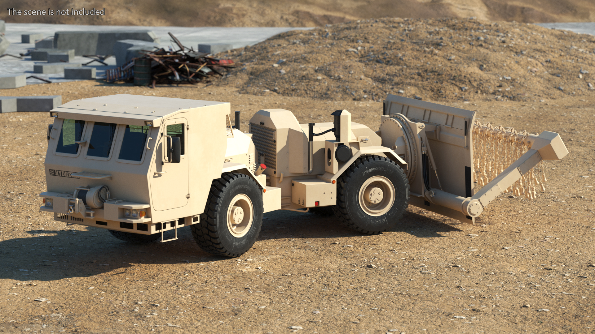 3D model Hydrema 910 Mine Clearing Vehicle Sand Rigged