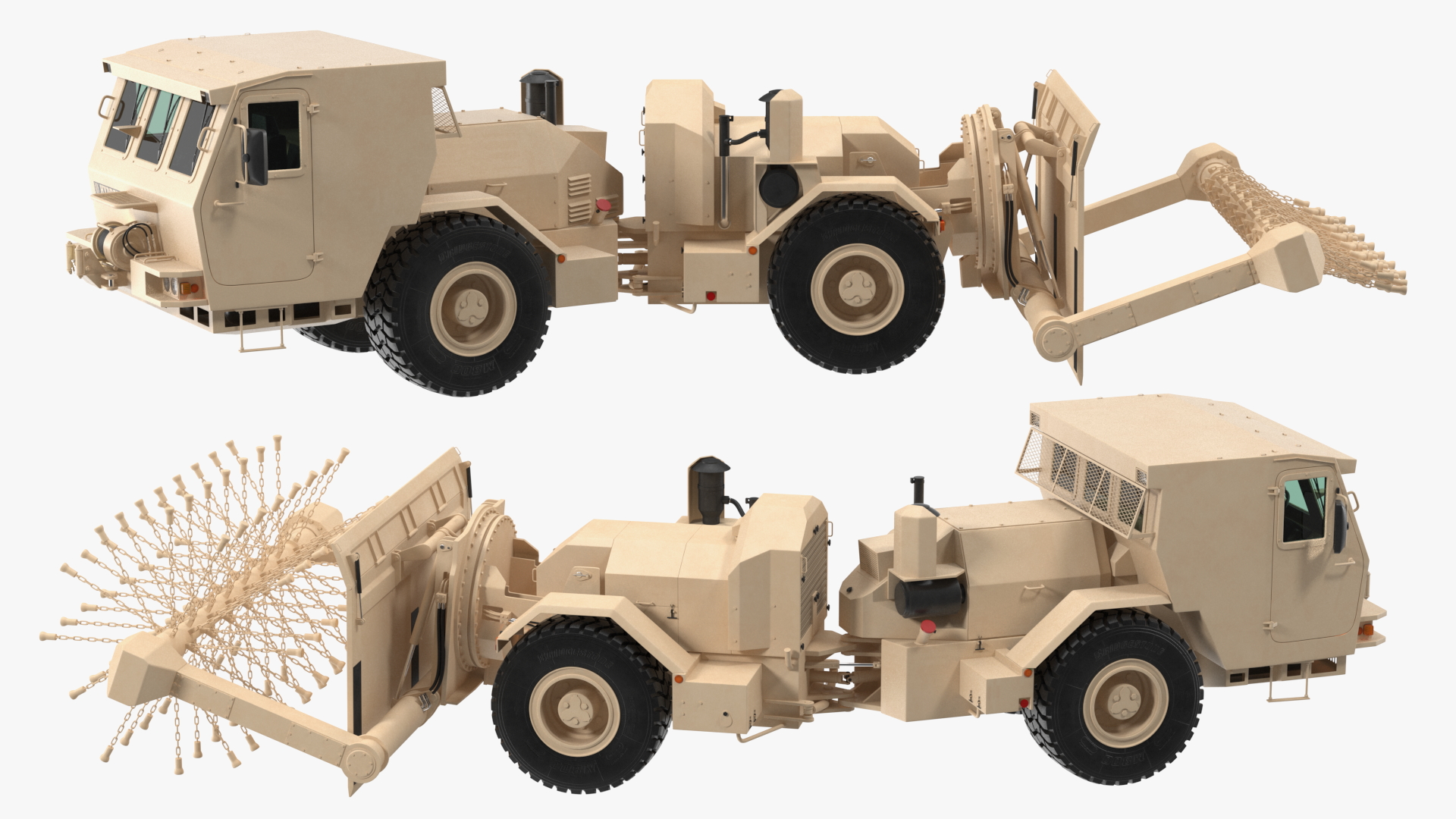 3D model Hydrema 910 Mine Clearing Vehicle Sand Rigged