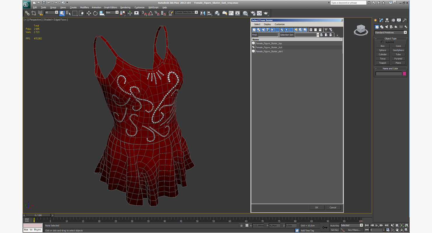 3D model Female Figure Skater Suit