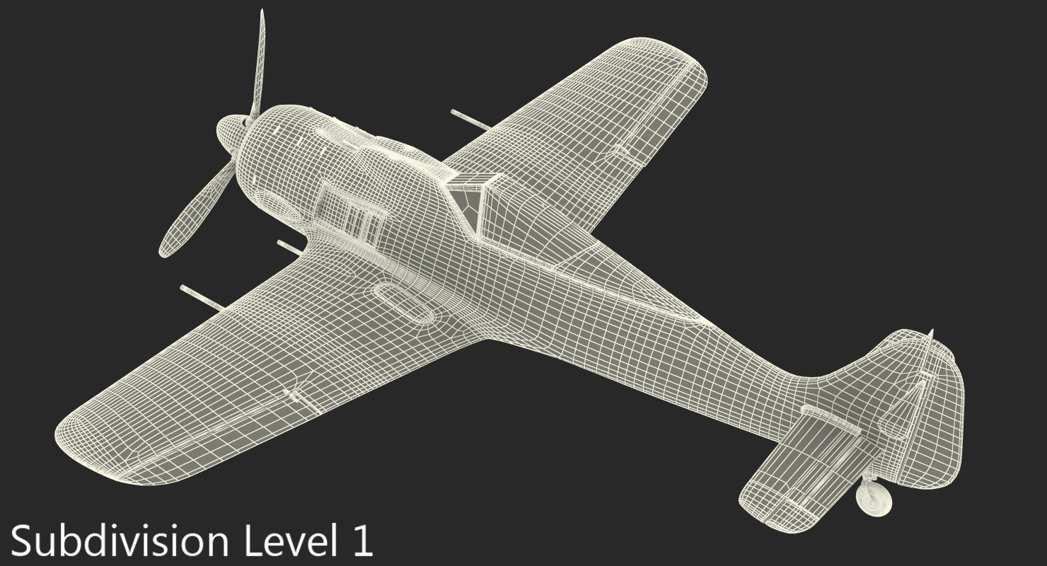3D model German WWII Fighter Aircraft FW 190