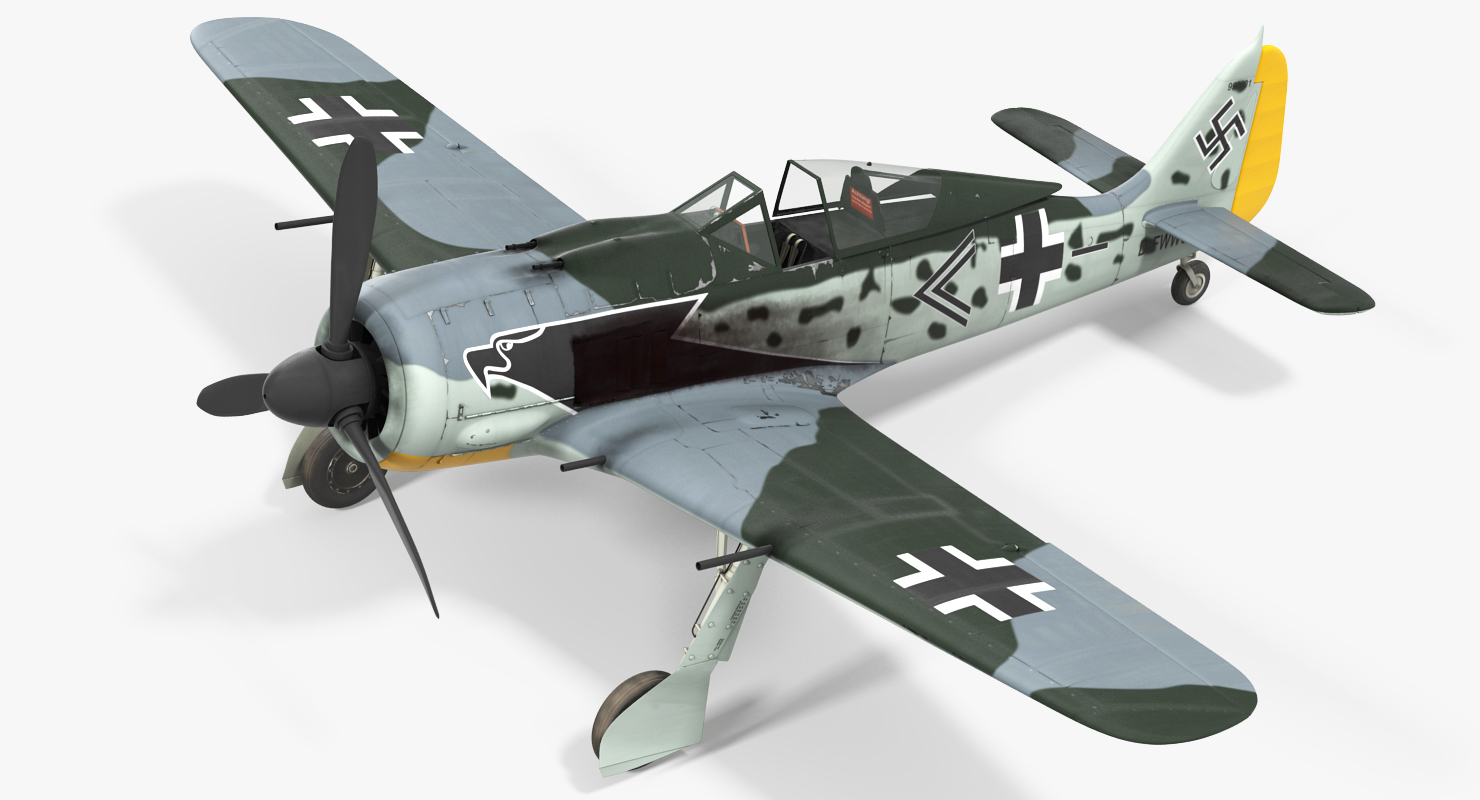3D model German WWII Fighter Aircraft FW 190