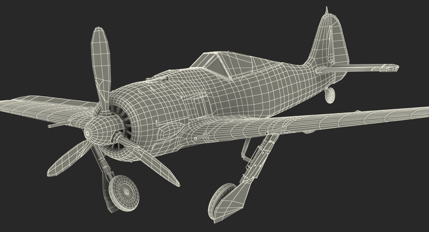 3D model German WWII Fighter Aircraft FW 190