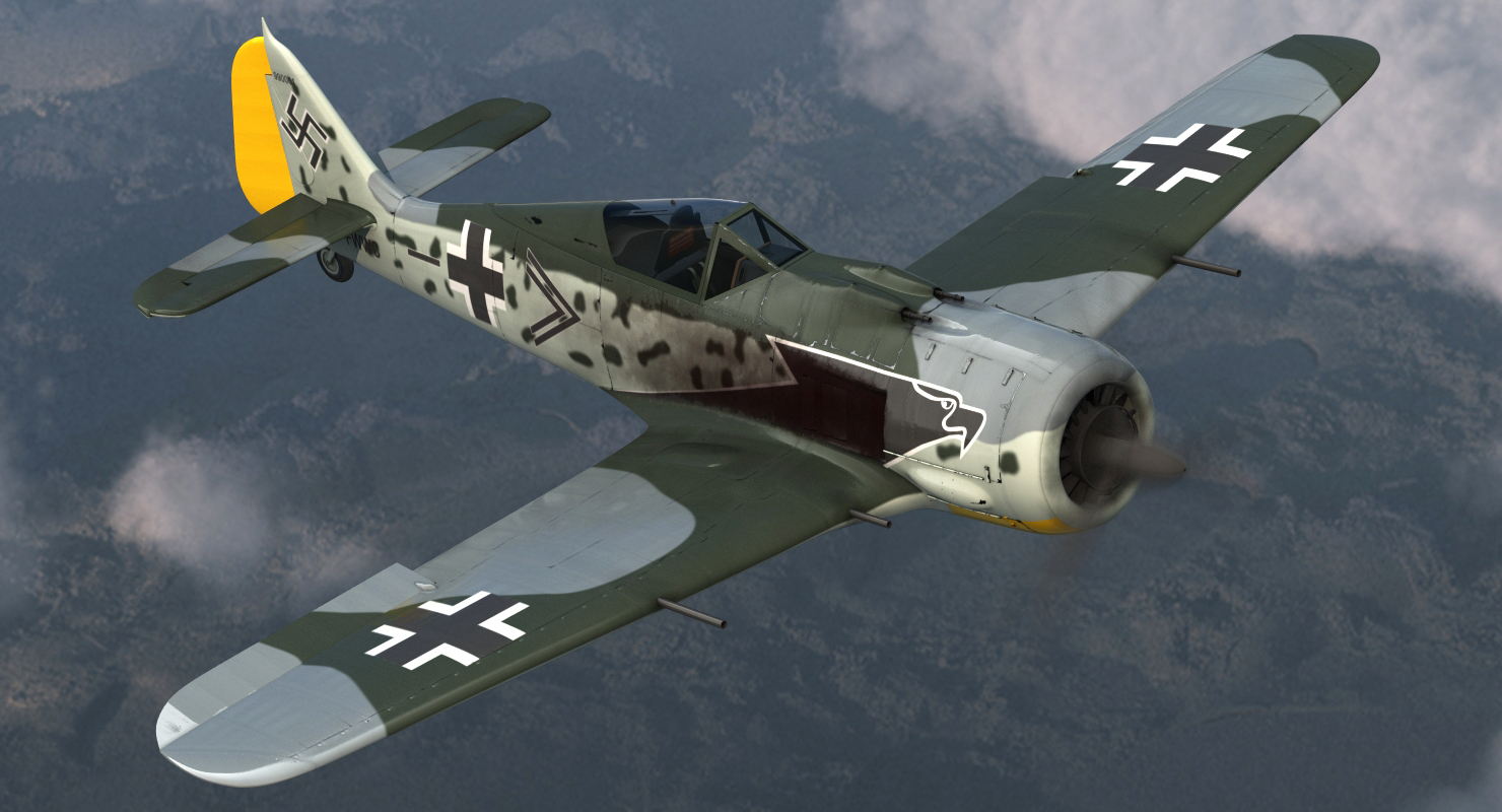 3D model German WWII Fighter Aircraft FW 190
