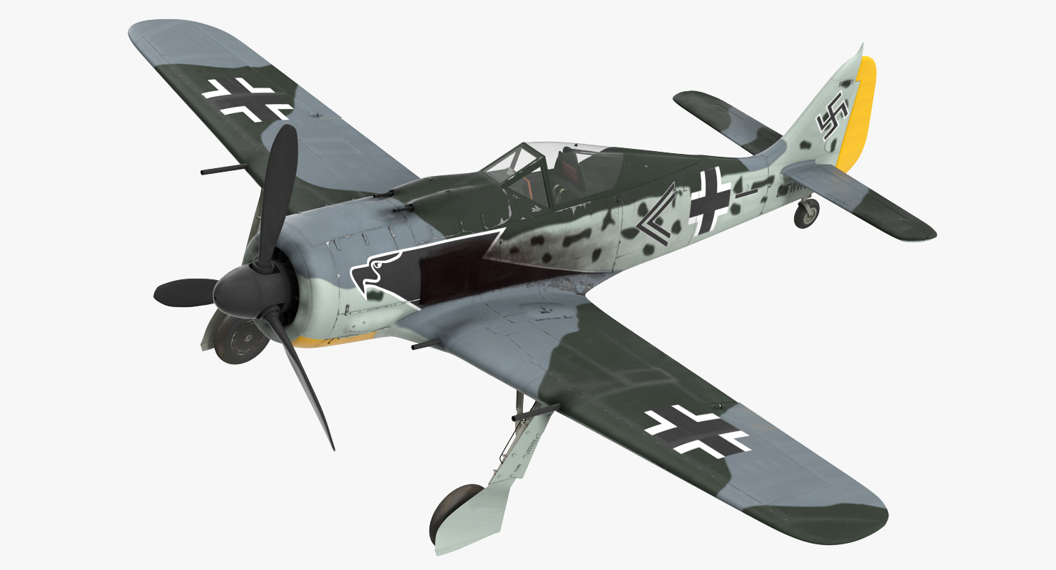 3D model German WWII Fighter Aircraft FW 190