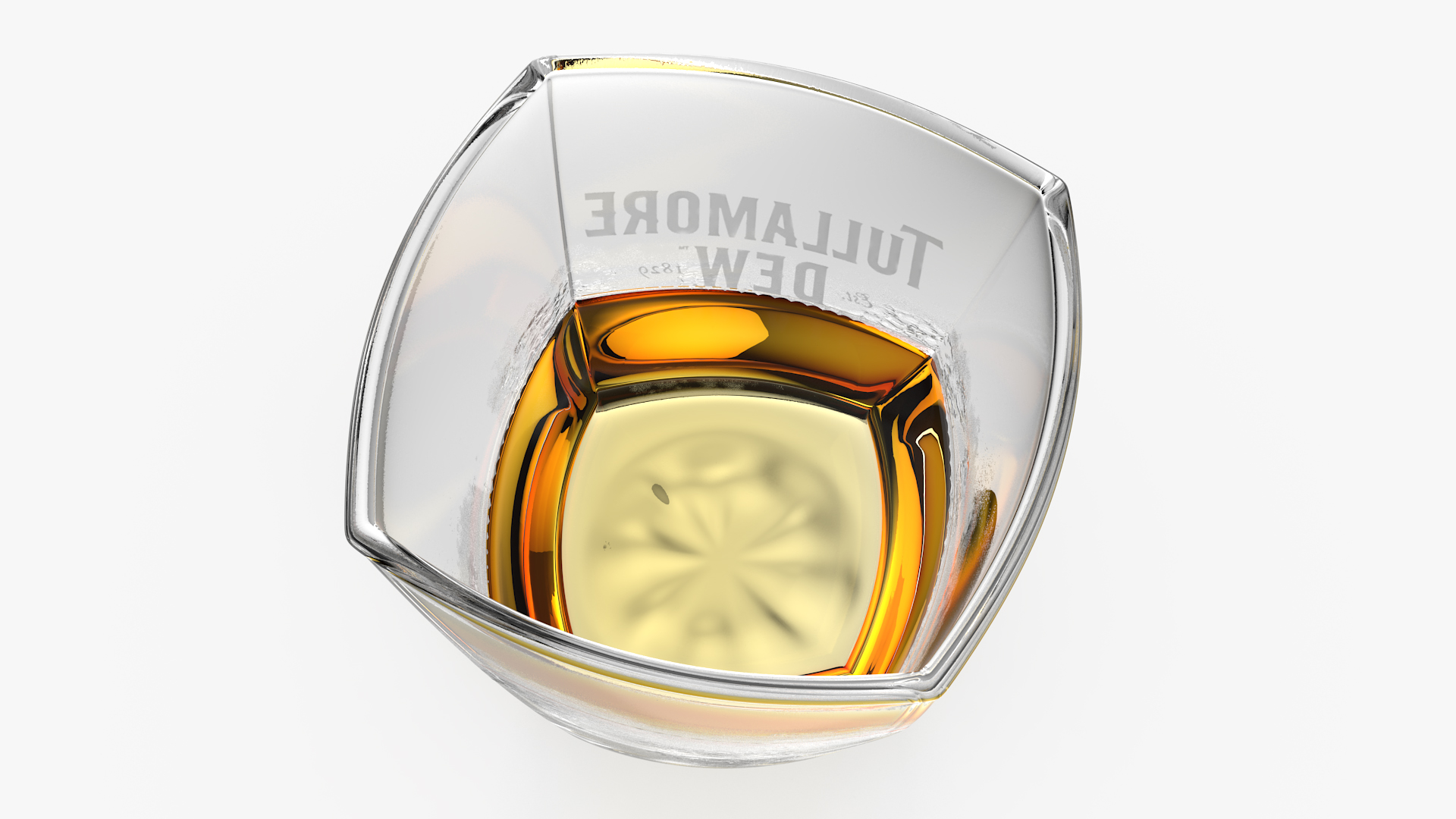 3D model Tullamore Dew Misted Rocks Glass With Whiskey