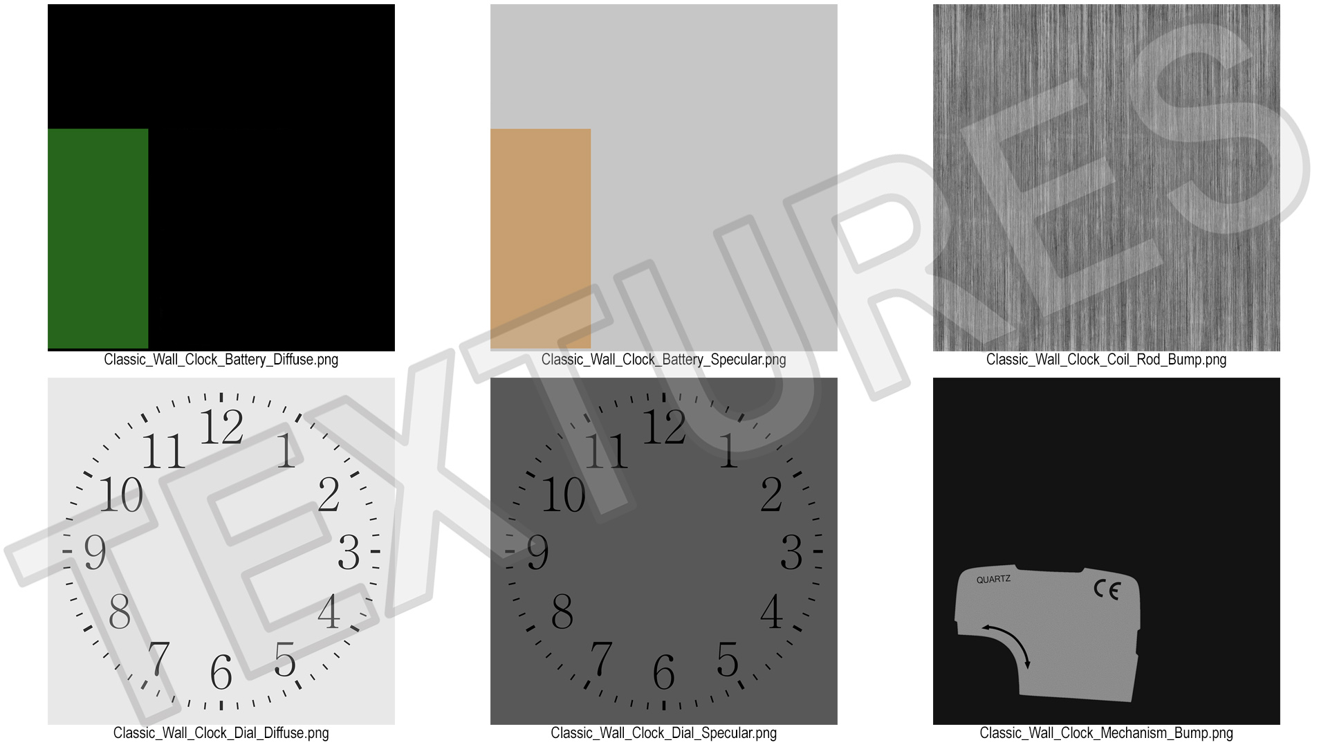 Black Classic Wall Clock 3D model