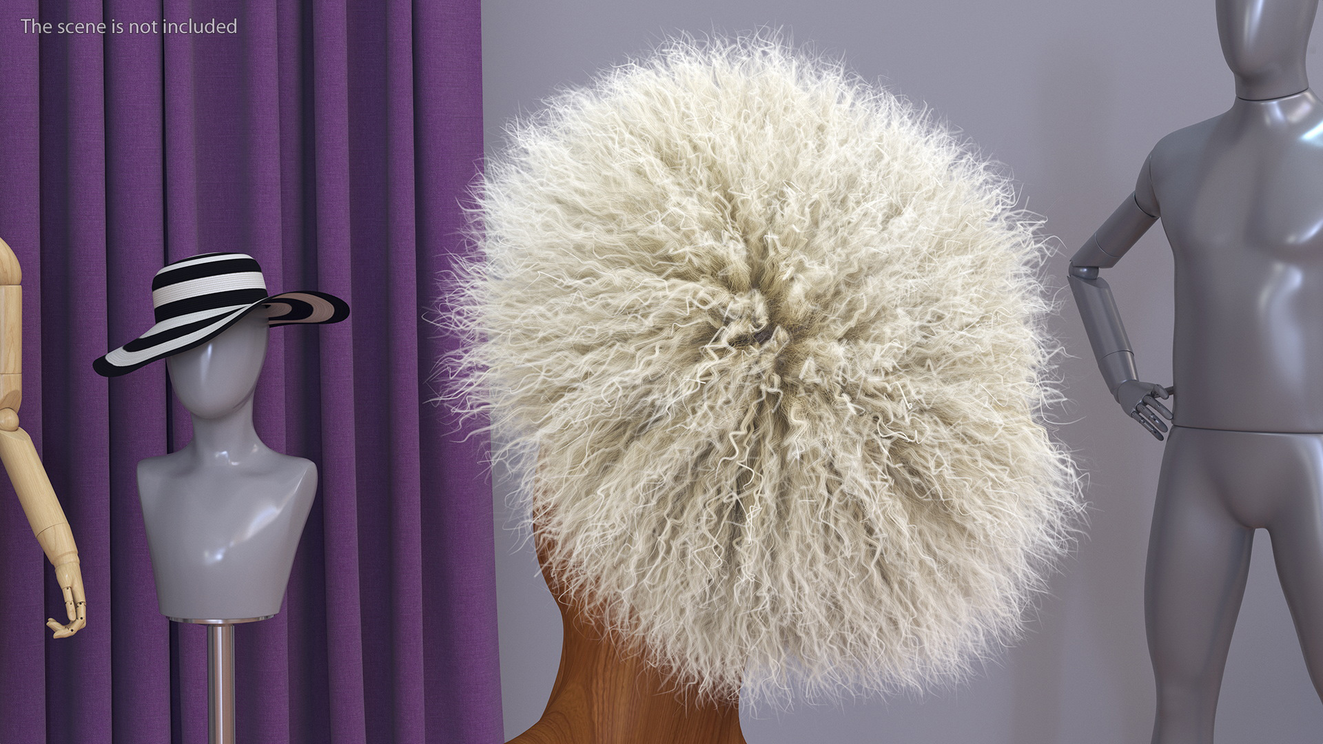 3D Papakha Caucasian Hat White Fur