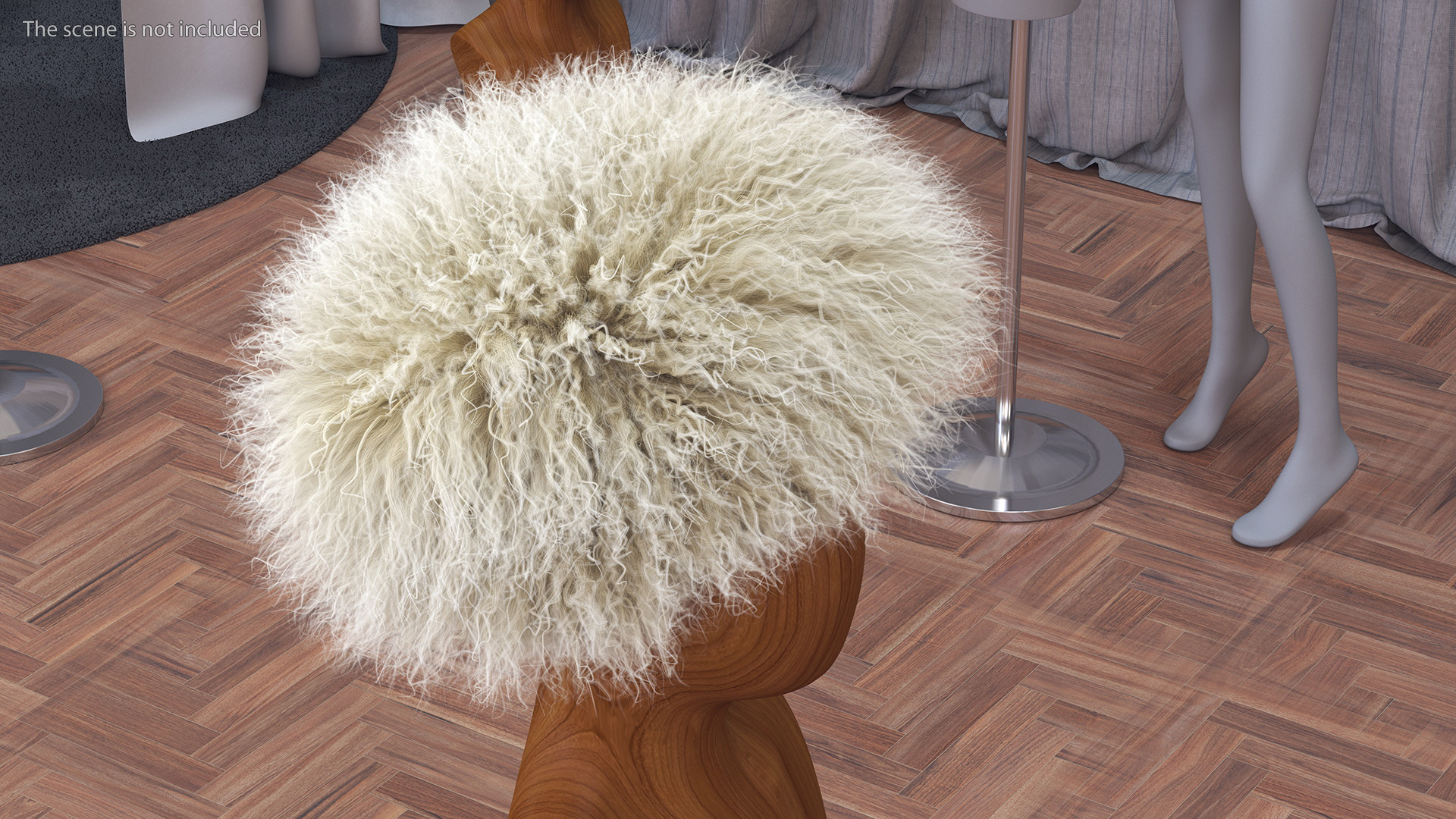 3D Papakha Caucasian Hat White Fur