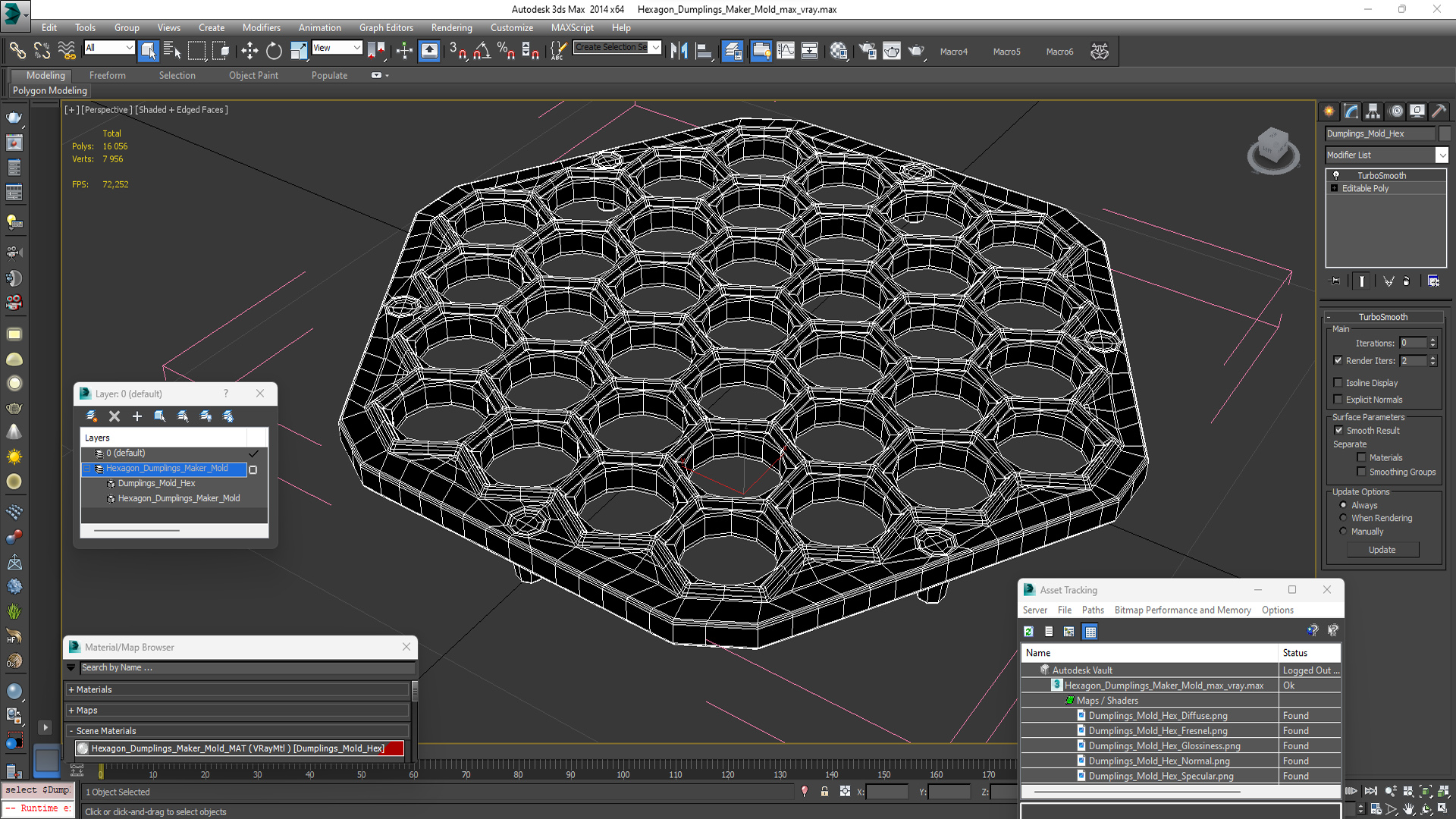 3D Hexagon Dumplings Maker Mold model