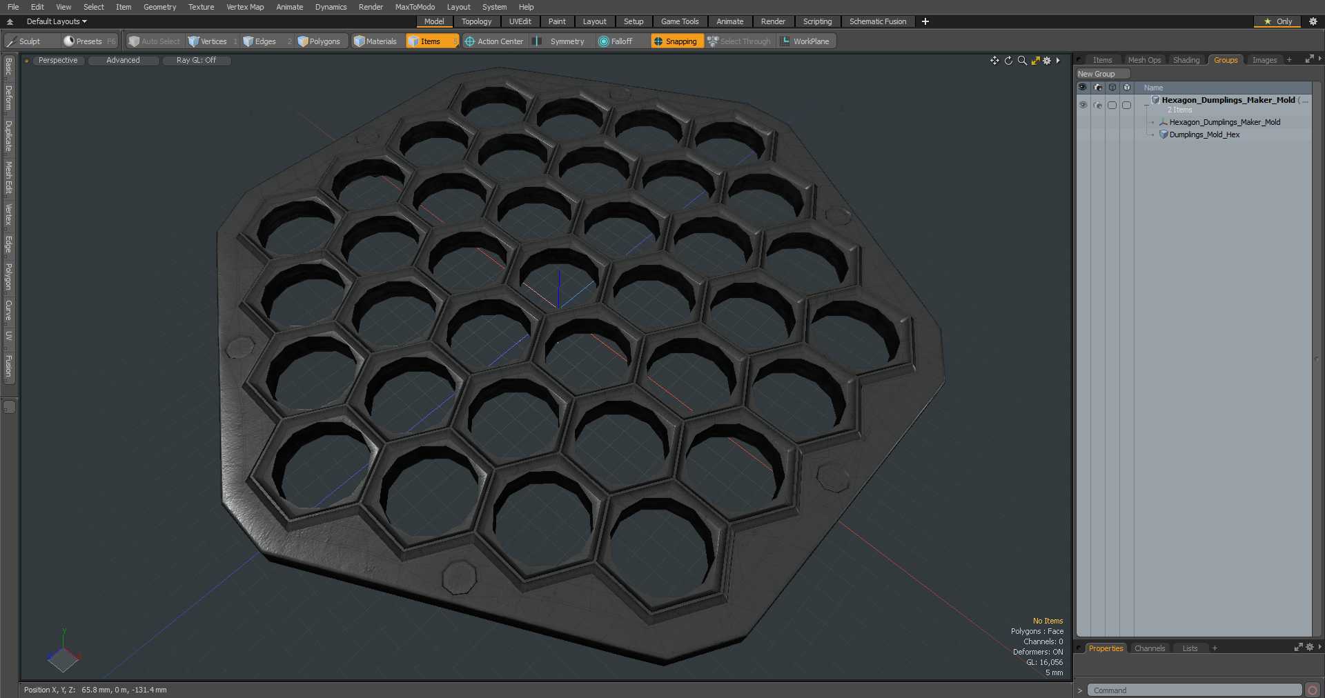 3D Hexagon Dumplings Maker Mold model
