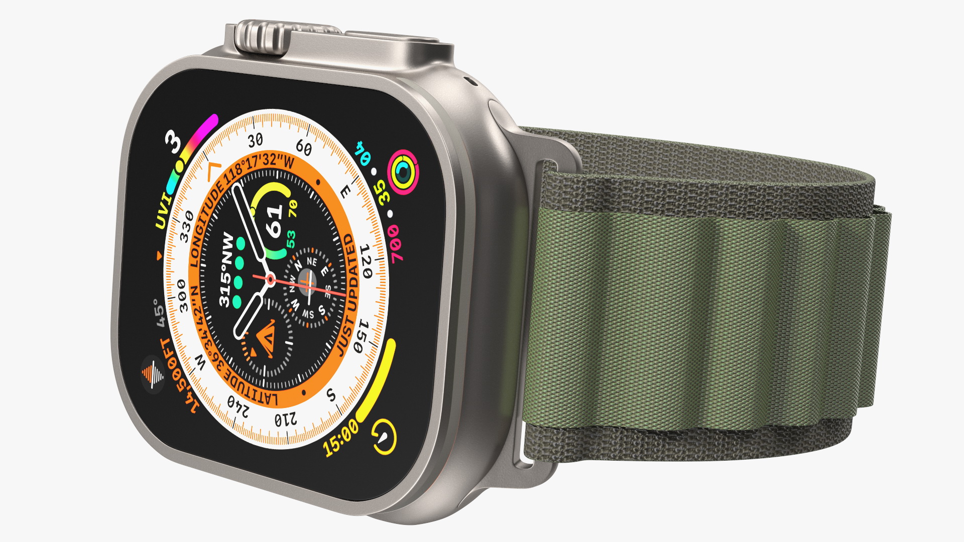 3D model Apple Watch Ultra Alpine Loop Green