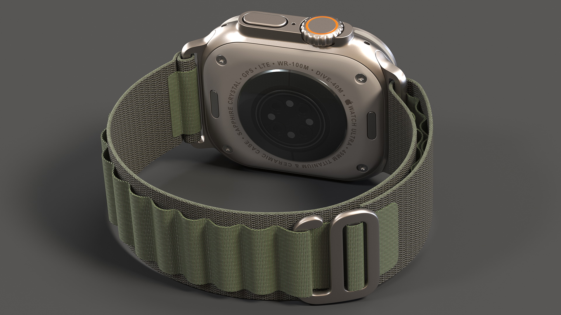 3D model Apple Watch Ultra Alpine Loop Green