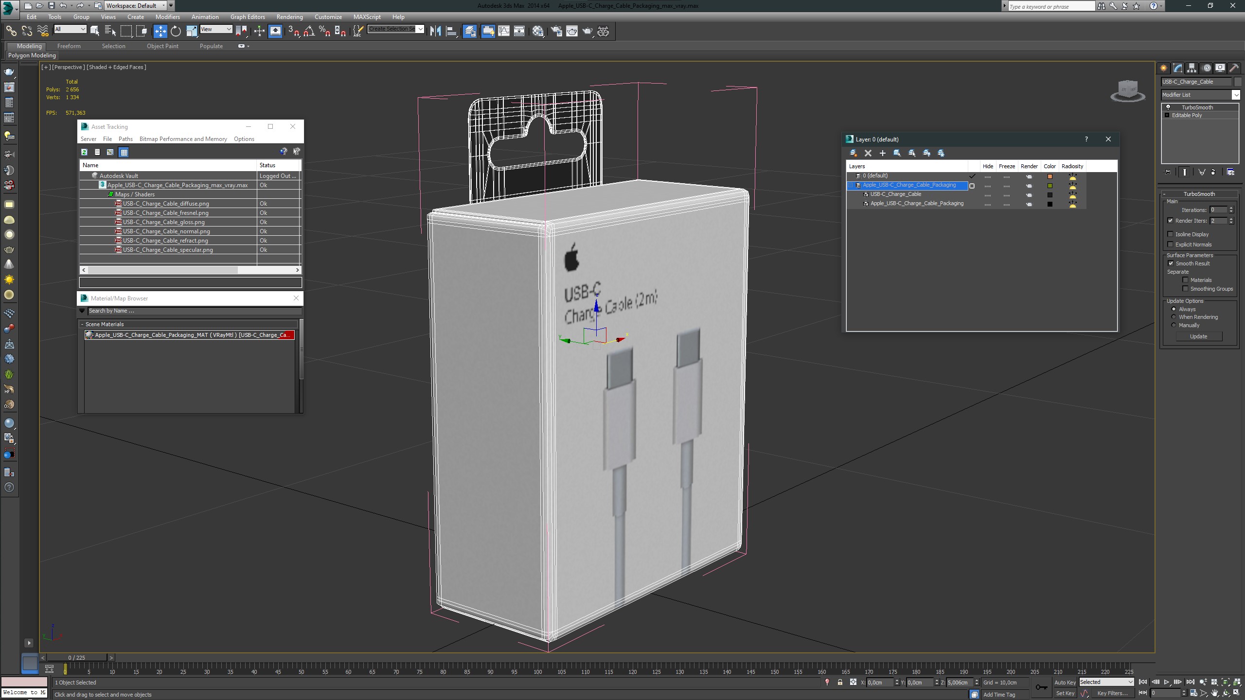 Apple USB-C Charge Cable Packaging 3D model