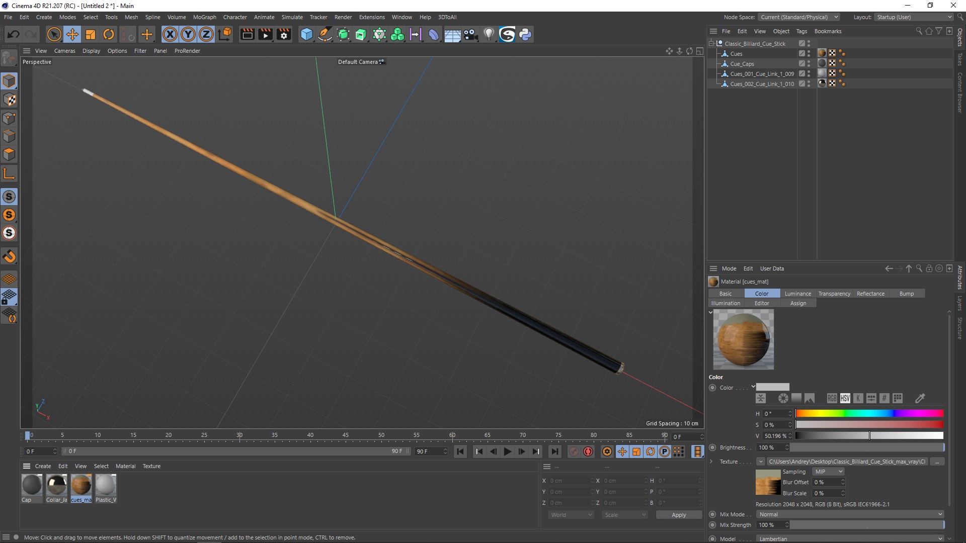 3D Classic Billiard Cue Stick