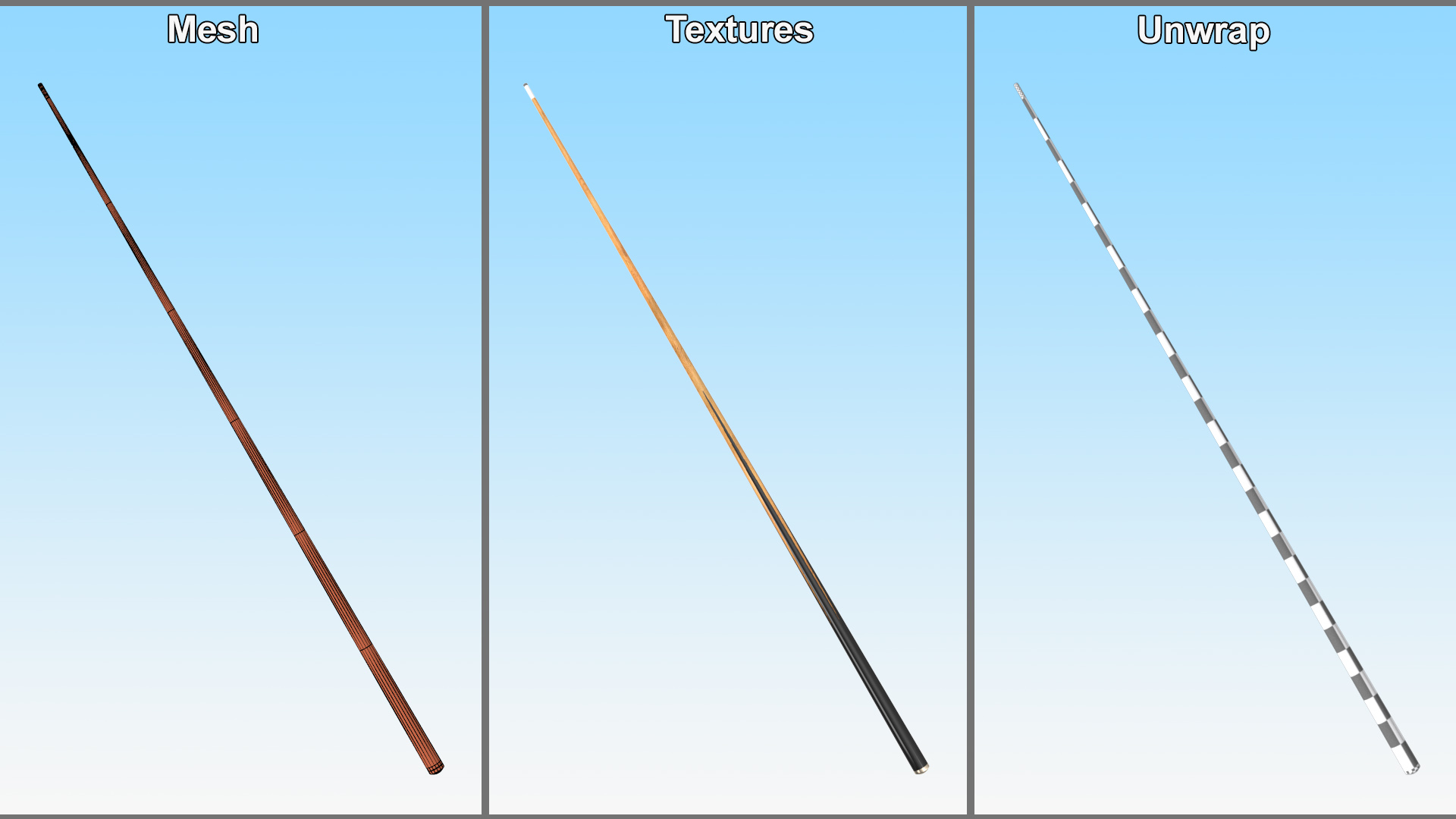 3D Classic Billiard Cue Stick