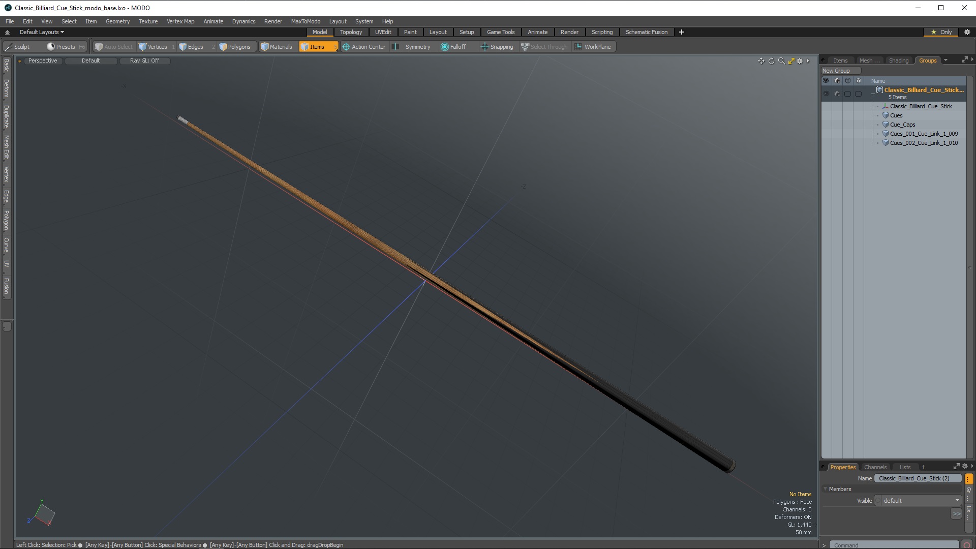 3D Classic Billiard Cue Stick
