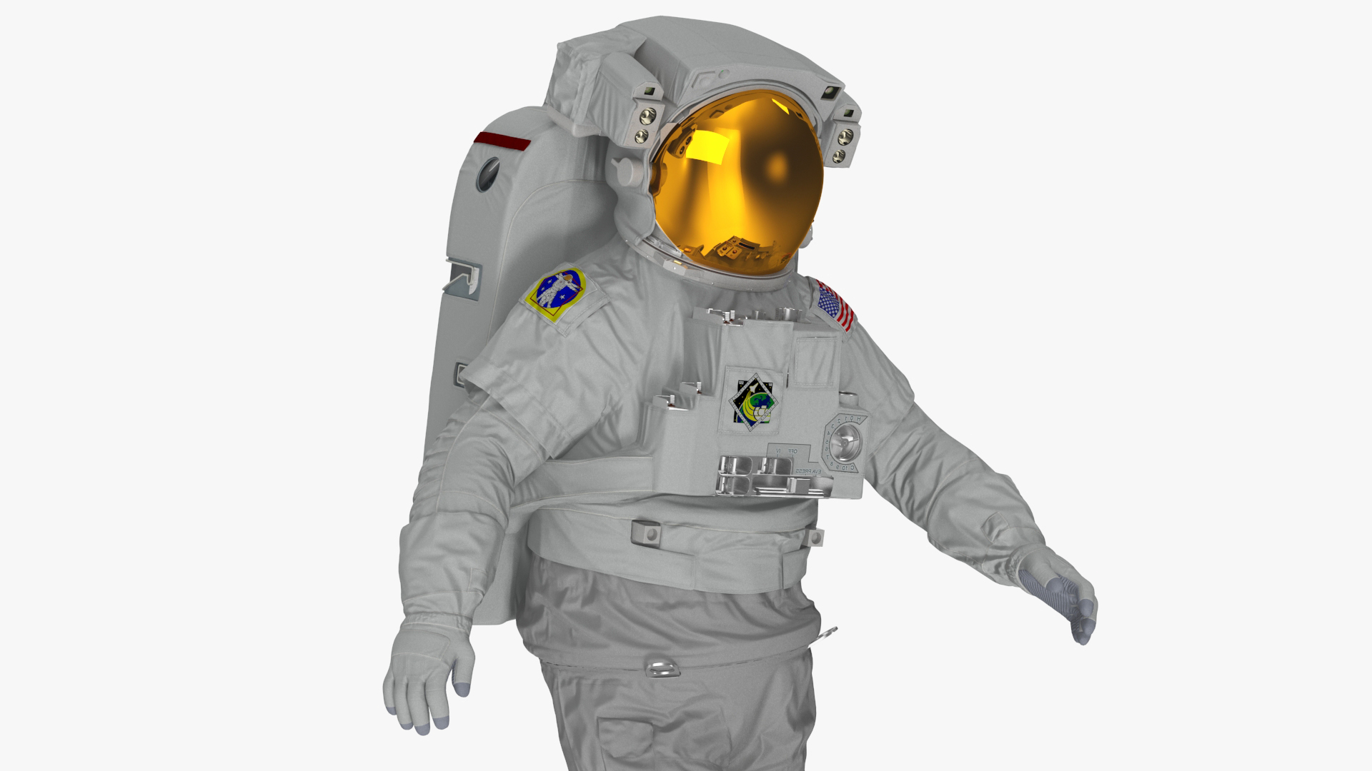NASA Astronaut Extravehicular Mobility Suit Rigged for Maya 3D model