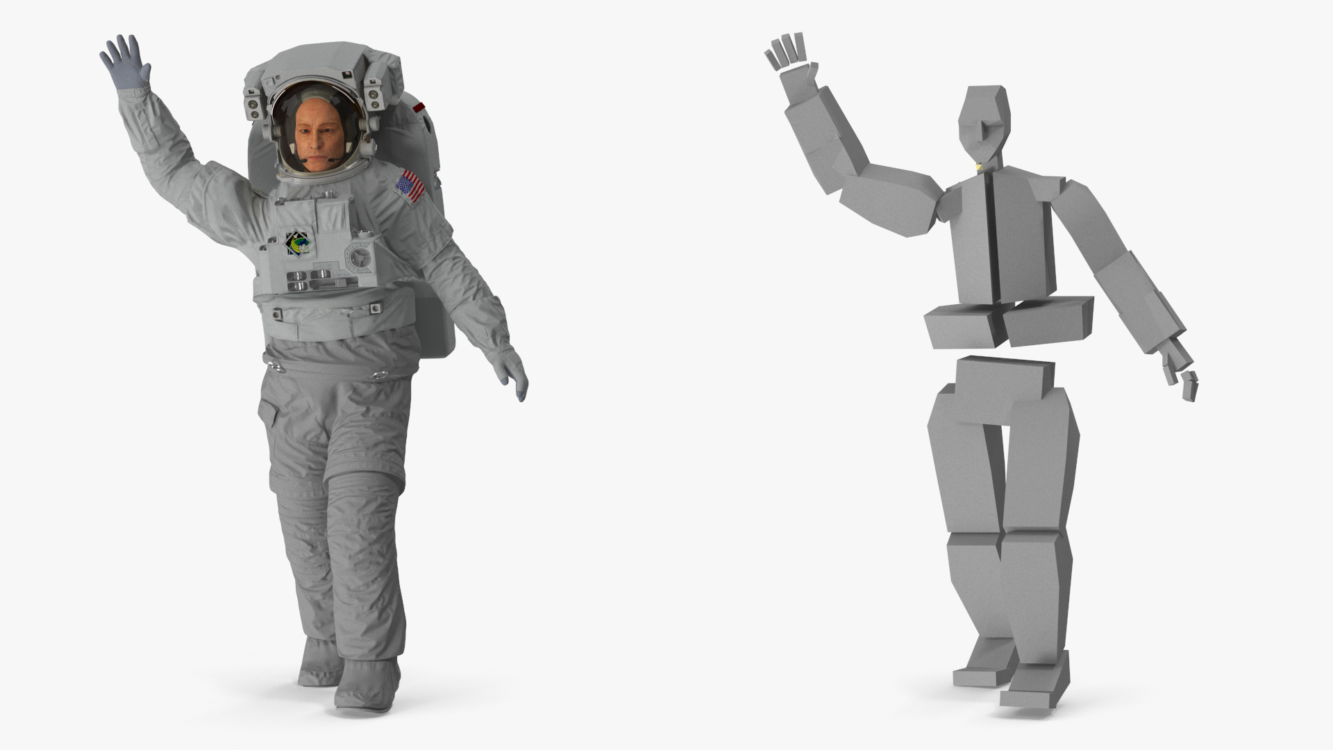 NASA Astronaut Extravehicular Mobility Suit Rigged for Maya 3D model