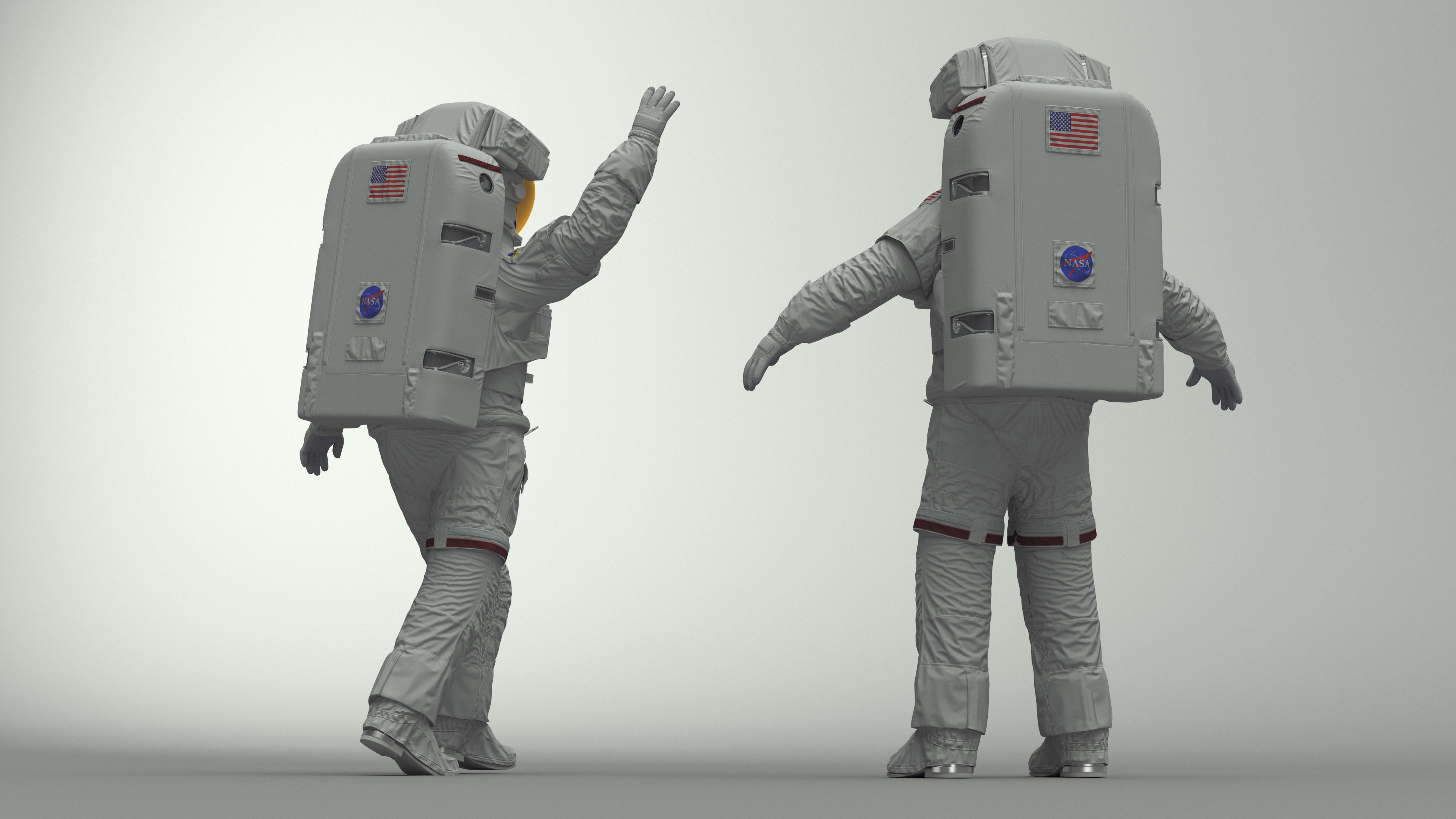 NASA Astronaut Extravehicular Mobility Suit Rigged for Maya 3D model