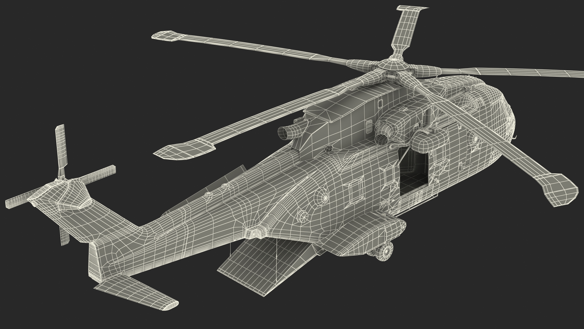 3D model Search and Rescue Helicopter Rigged