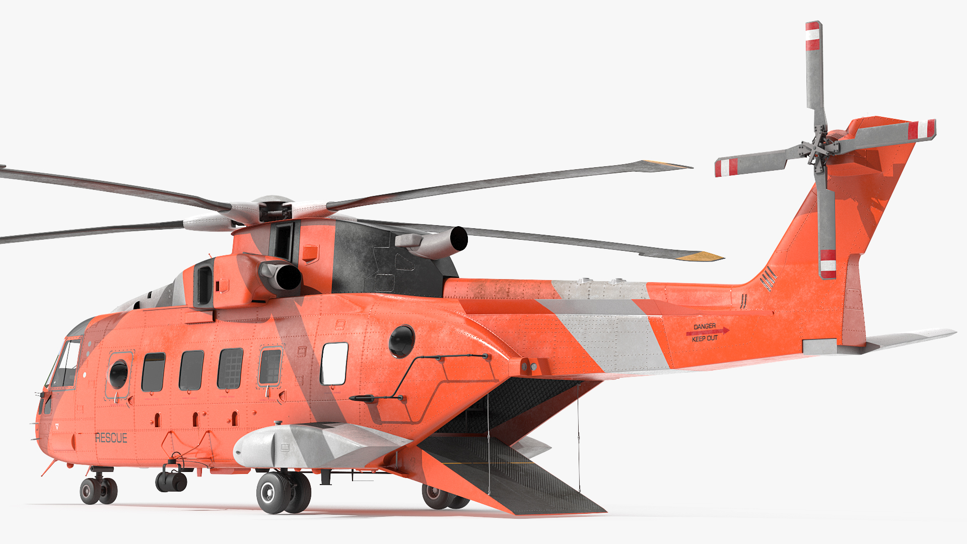 3D model Search and Rescue Helicopter Rigged