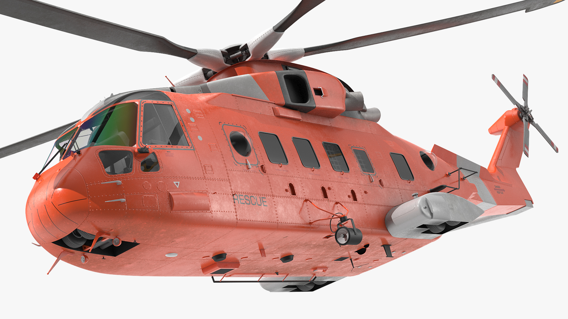 3D model Search and Rescue Helicopter Rigged