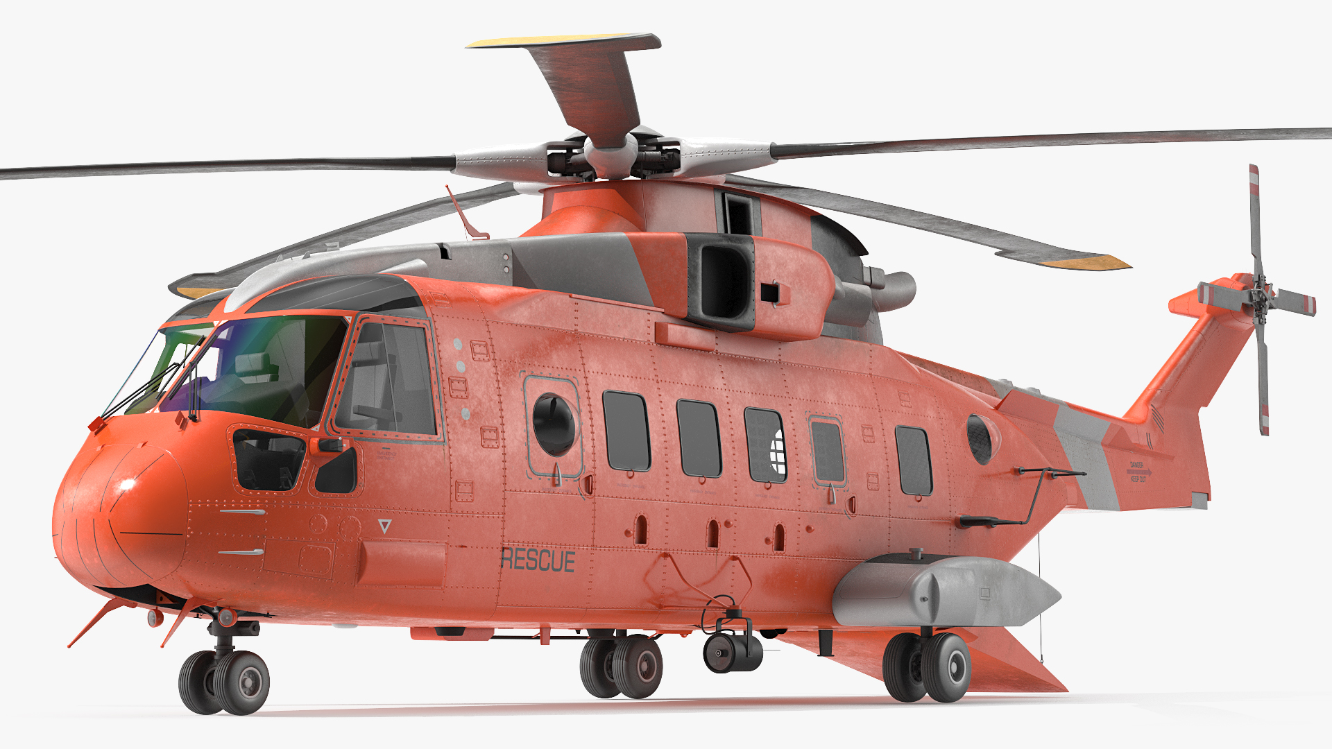 3D model Search and Rescue Helicopter Rigged
