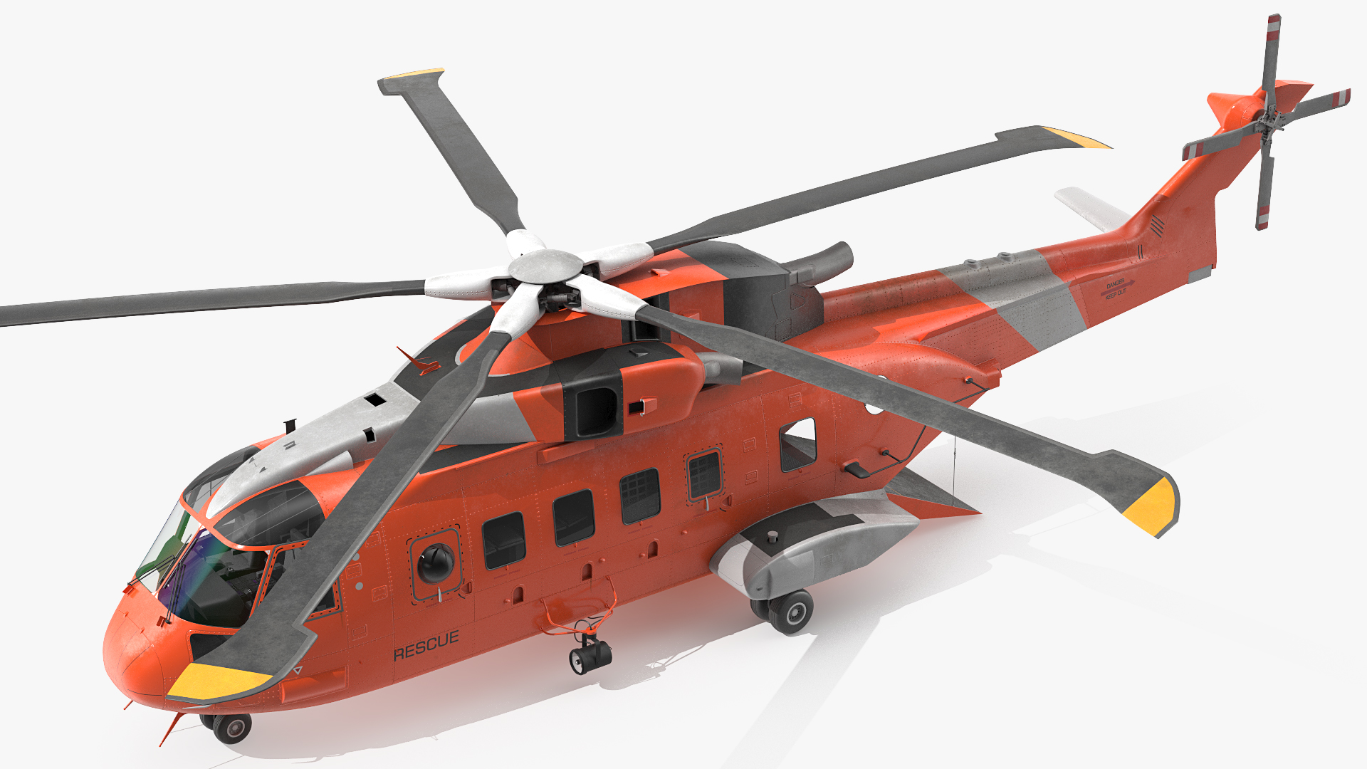3D model Search and Rescue Helicopter Rigged