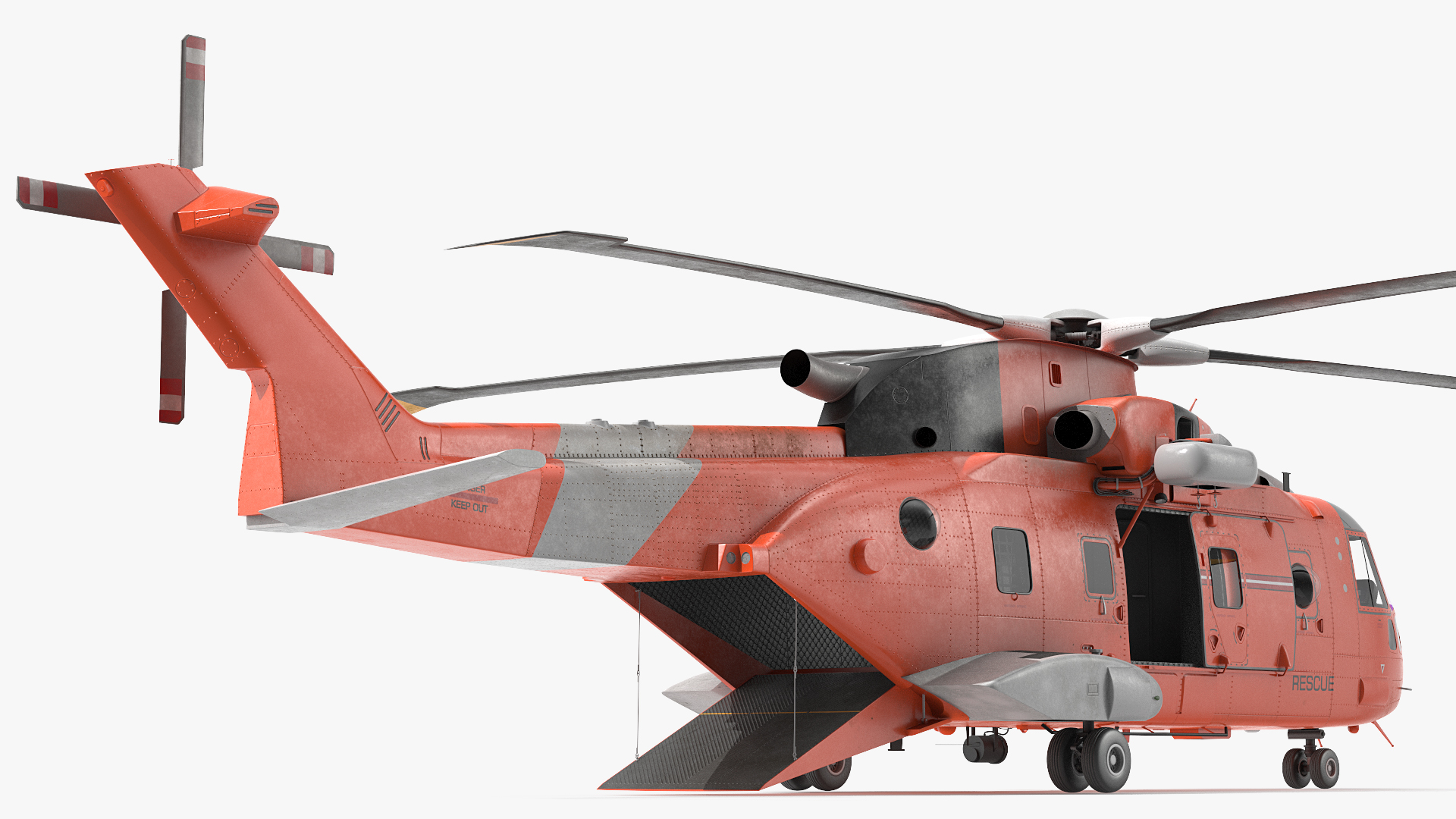 3D model Search and Rescue Helicopter Rigged
