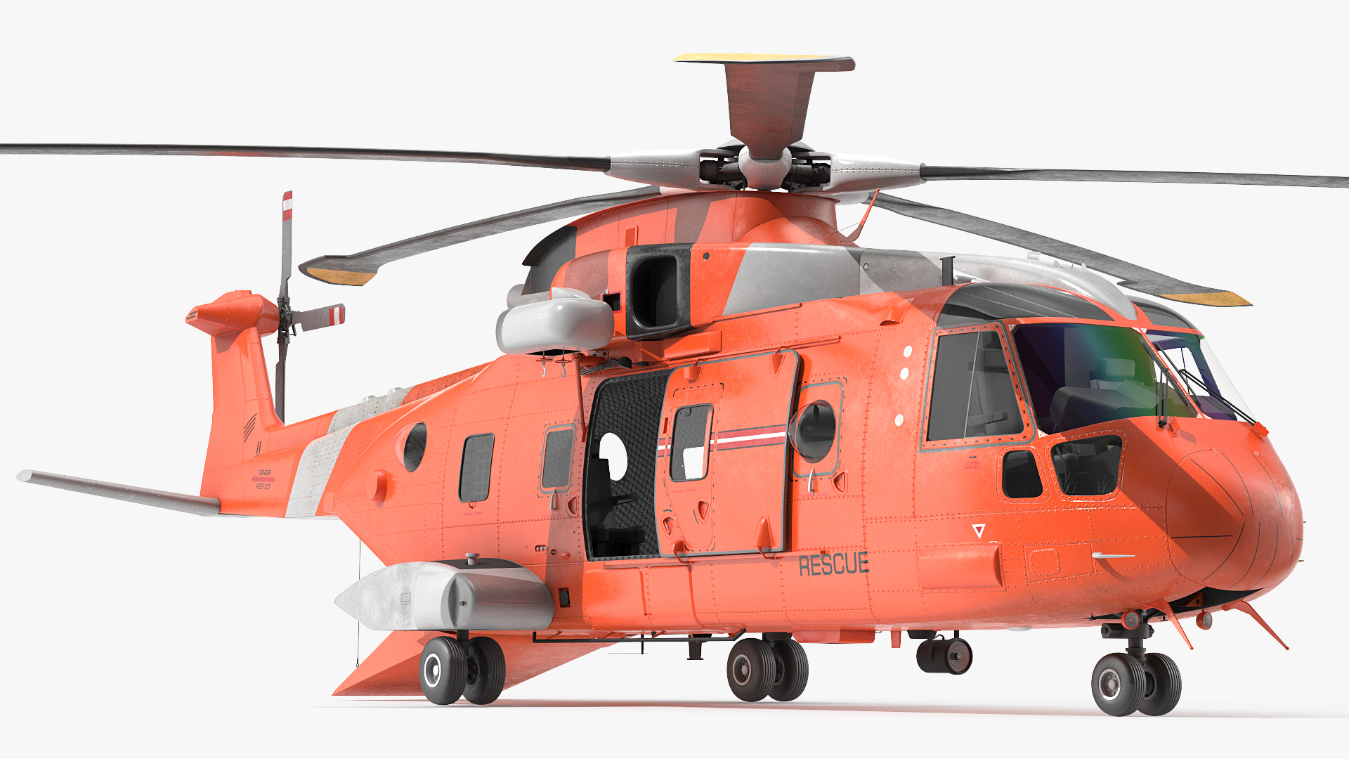 3D model Search and Rescue Helicopter Rigged