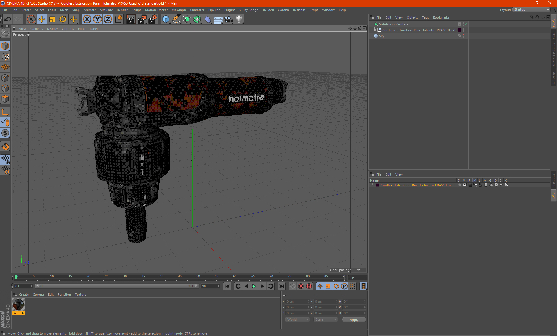 Cordless Extrication Ram Holmatro PRA50 Used 3D model