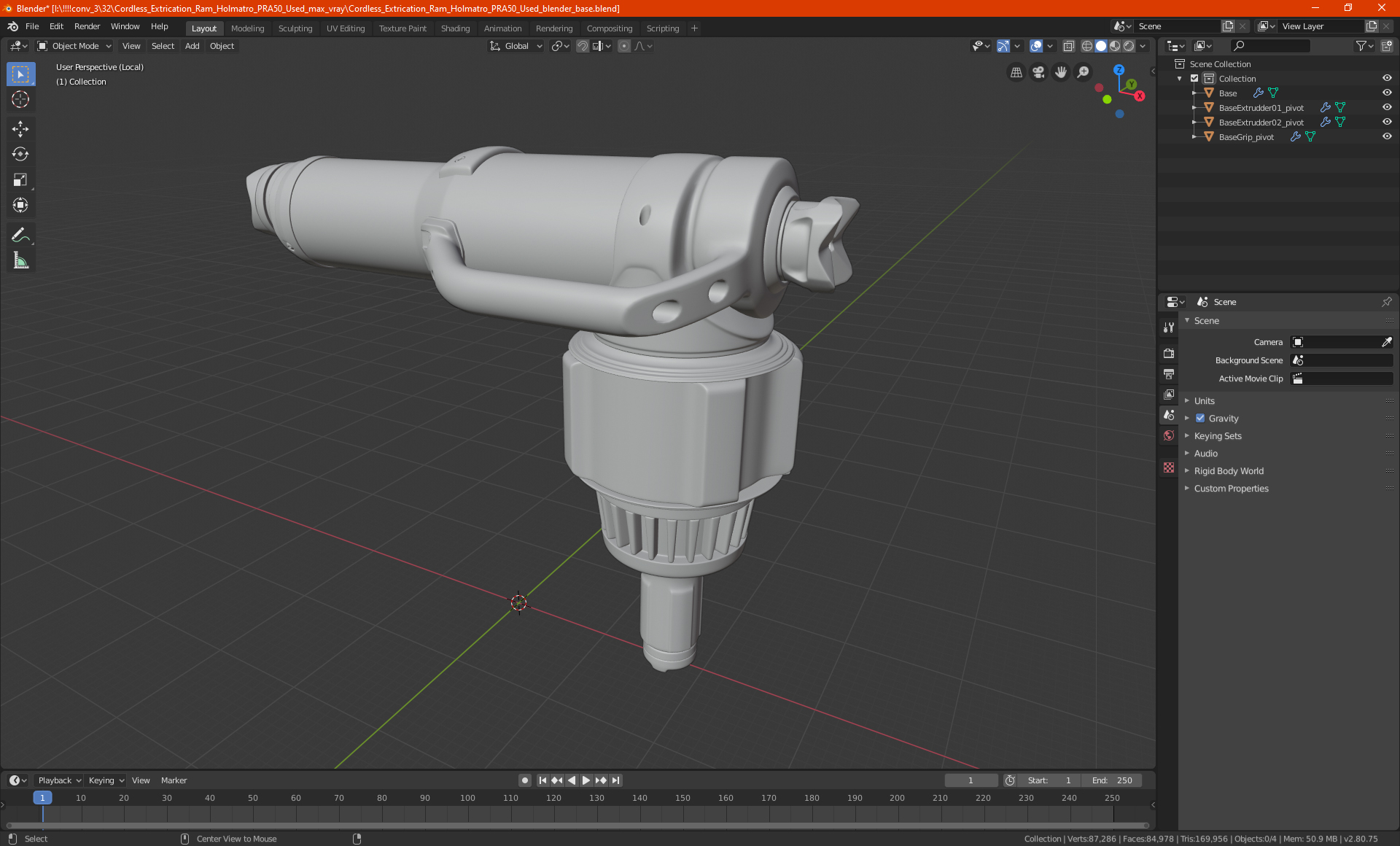 Cordless Extrication Ram Holmatro PRA50 Used 3D model