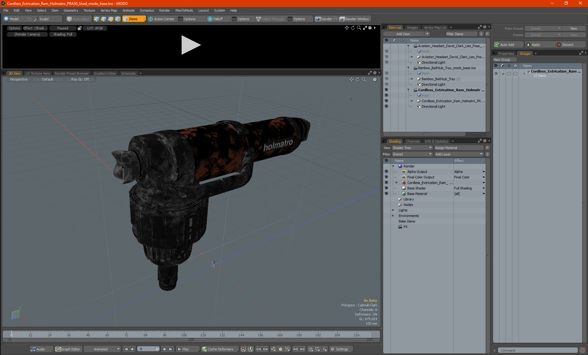 Cordless Extrication Ram Holmatro PRA50 Used 3D model
