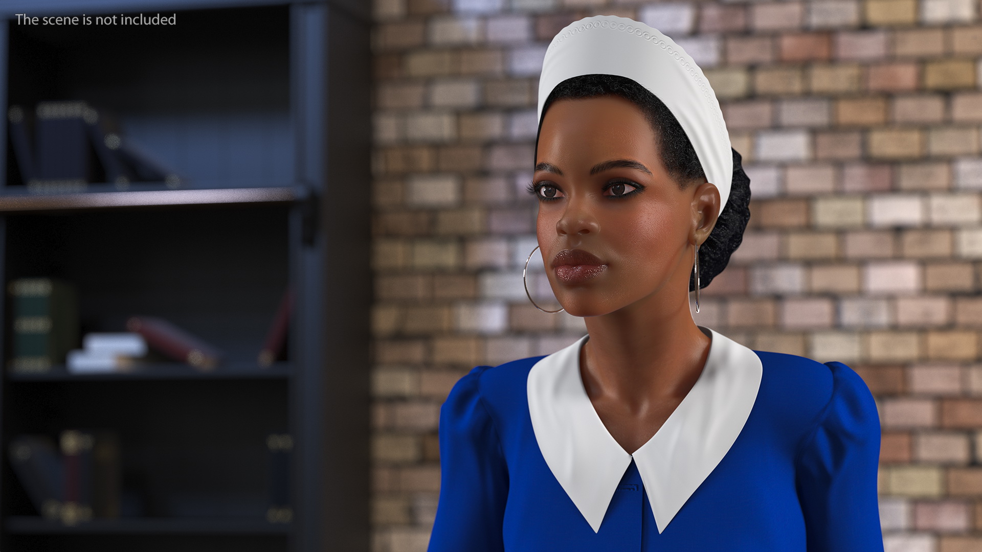 Light Skin Black Maid with Dyson Big Ball Vacuum Cleaner Rigged for Cinema 4D 3D