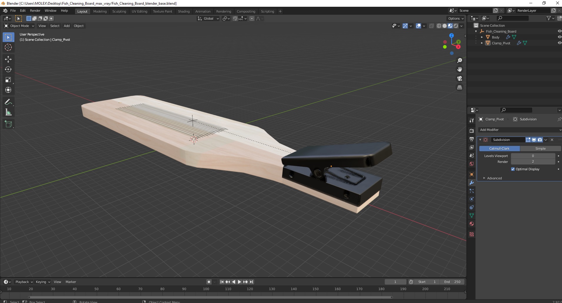Fish Cleaning Board 3D model