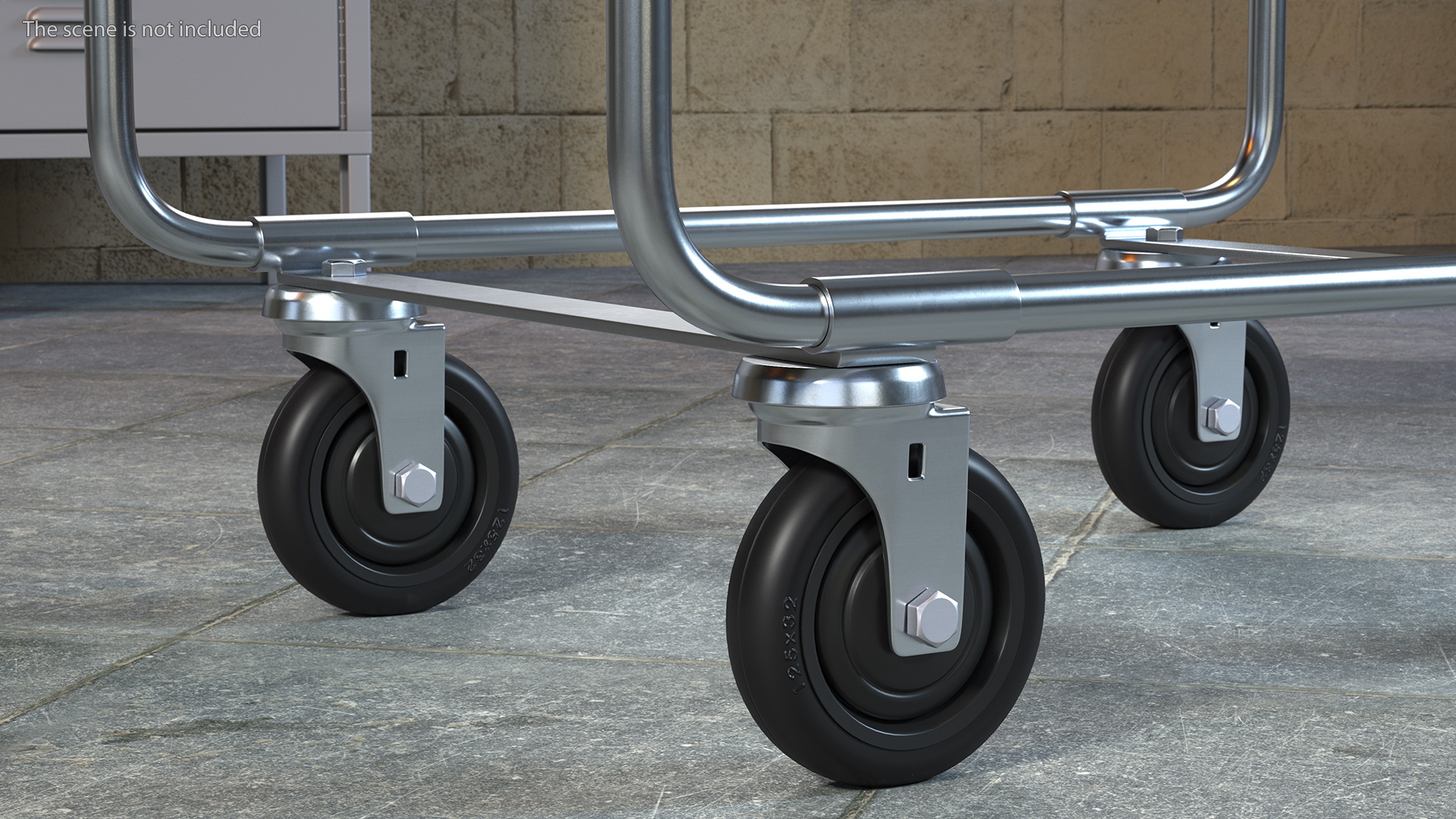 Trolley High Platform with Cardboard Boxes 3D
