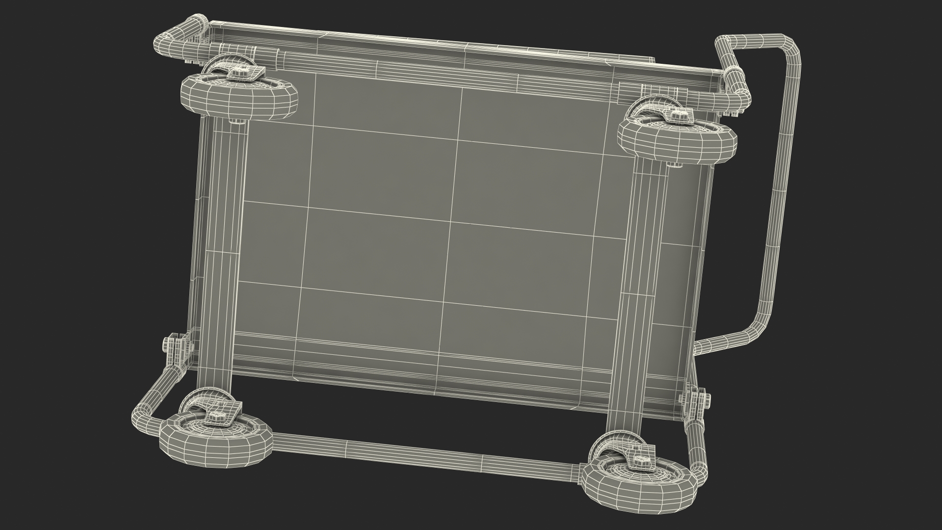 Trolley High Platform with Cardboard Boxes 3D