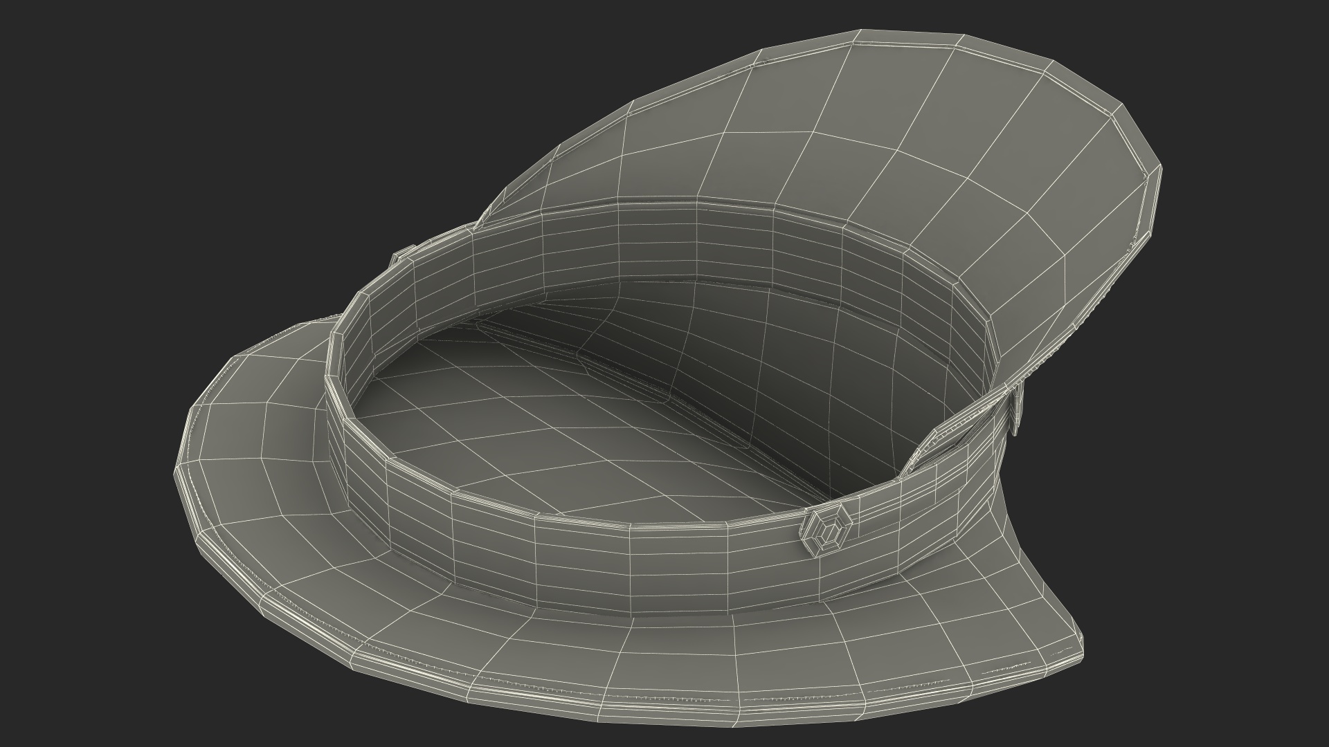 3D Naval Officer Cap with Embroidery model